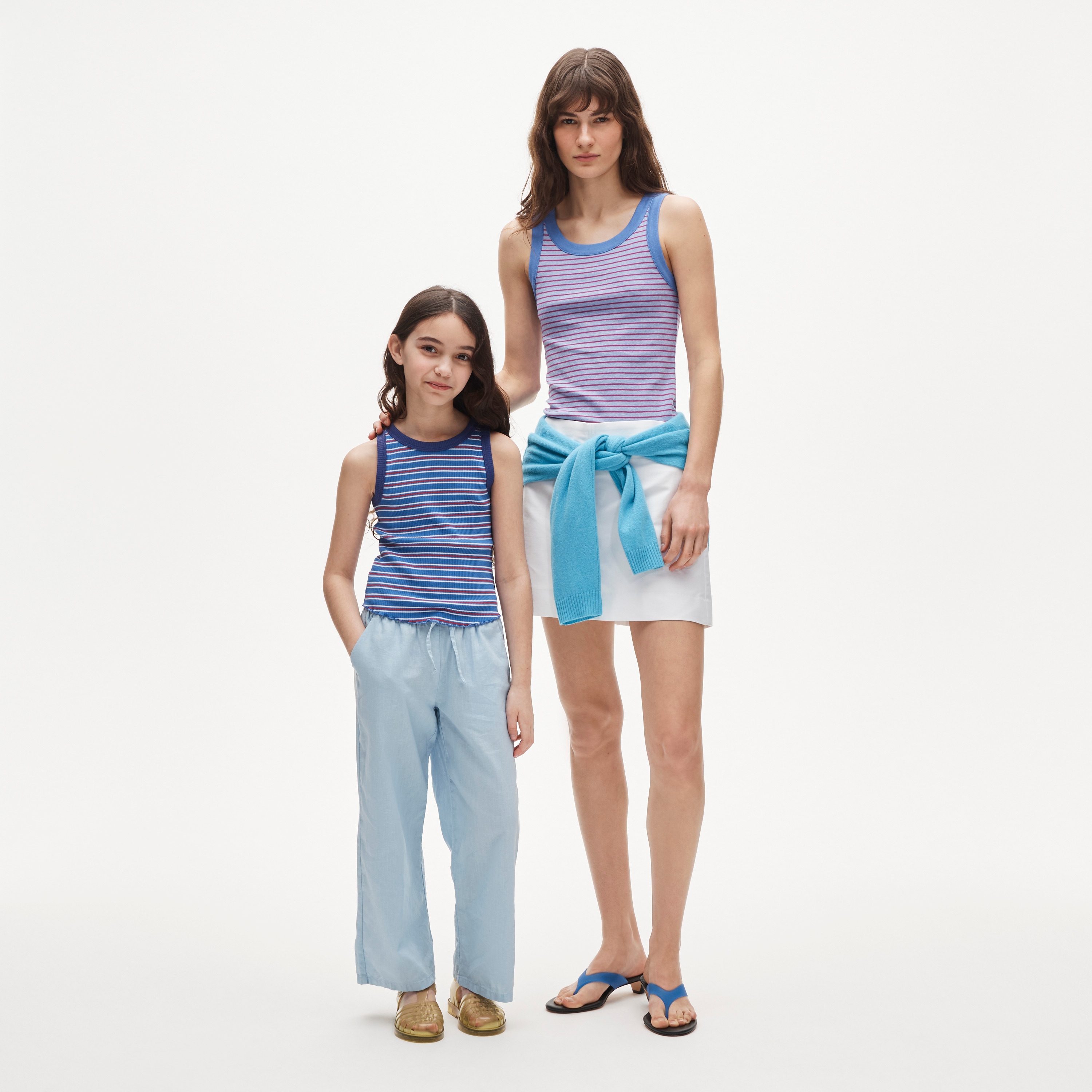Girls' everyday tank top in vintage rib stripe