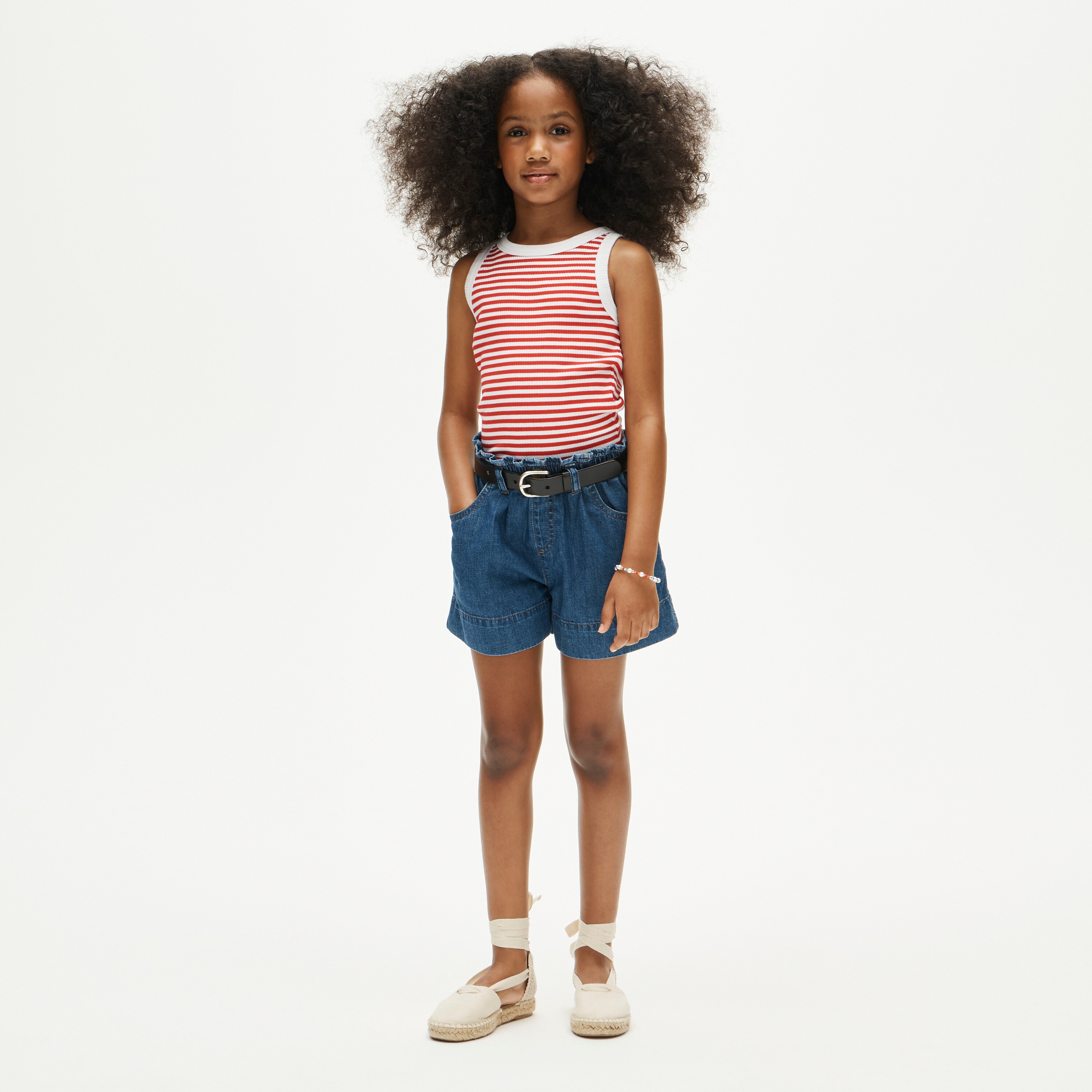 Girls' everyday tank top in vintage rib stripe