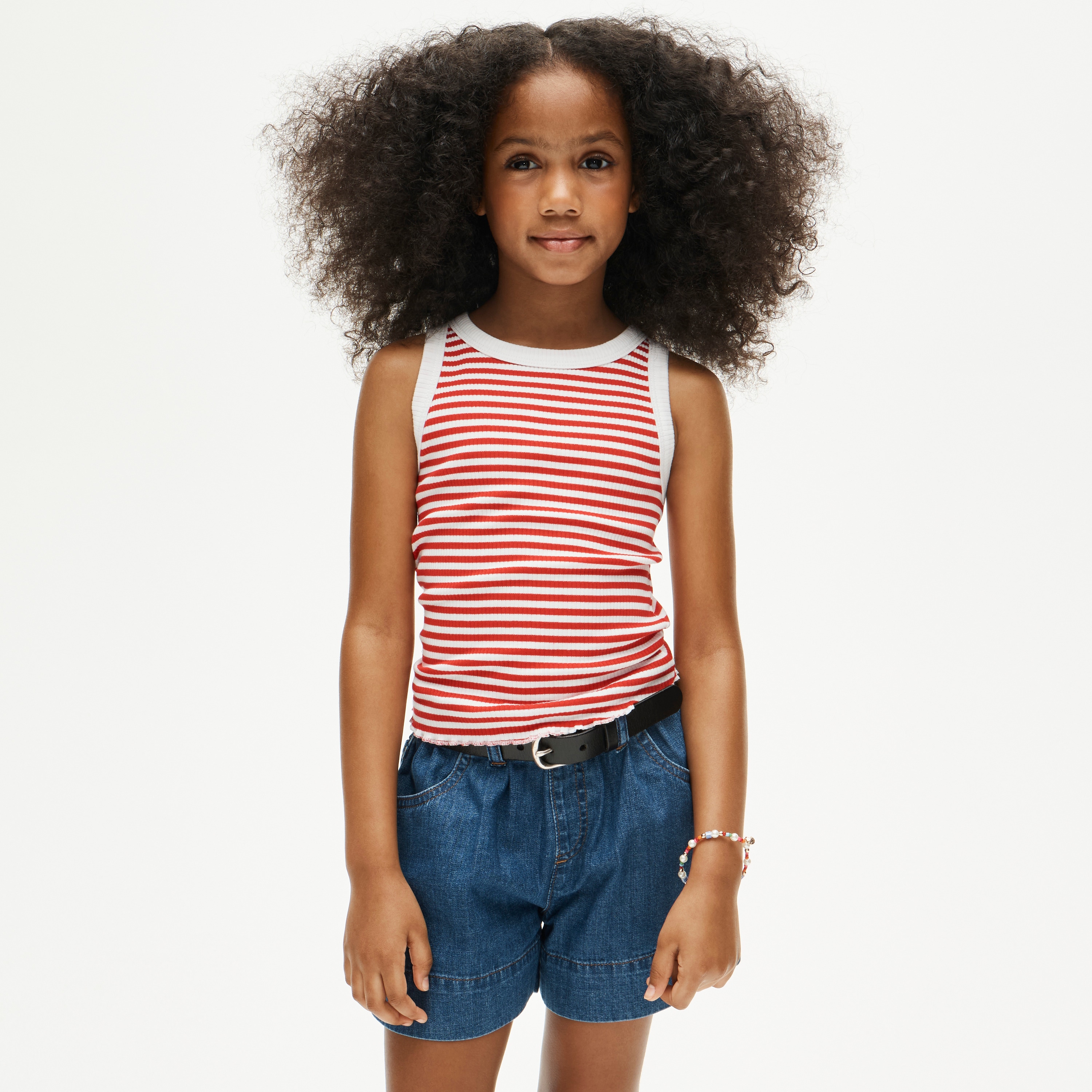 Girls' Everyday Tank Top In Vintage Rib Stripe For Girls | J.Crew