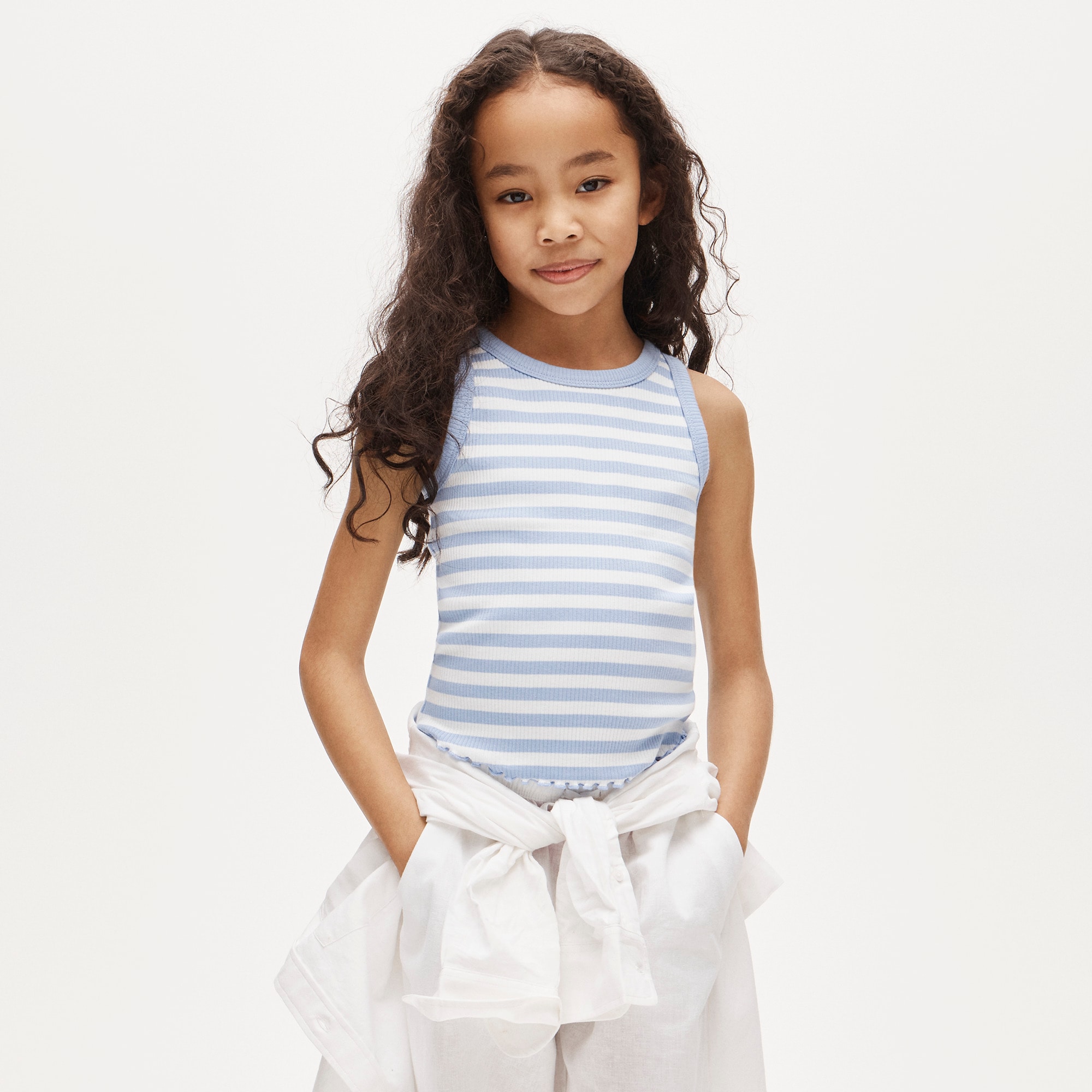 Girls' Everyday Tank Top In Vintage Rib Stripe For Girls | J.Crew