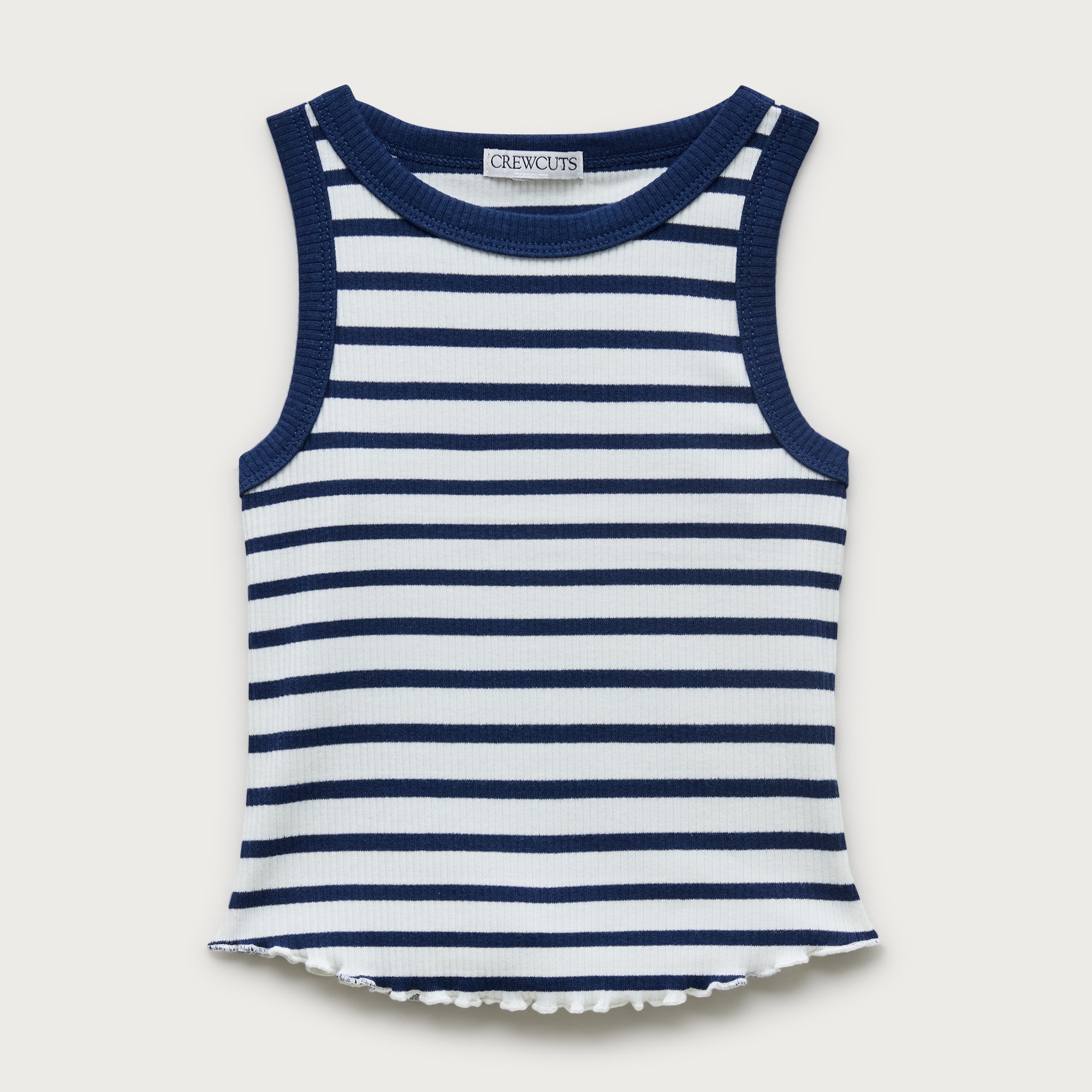 Girls' everyday tank top in vintage rib stripe
