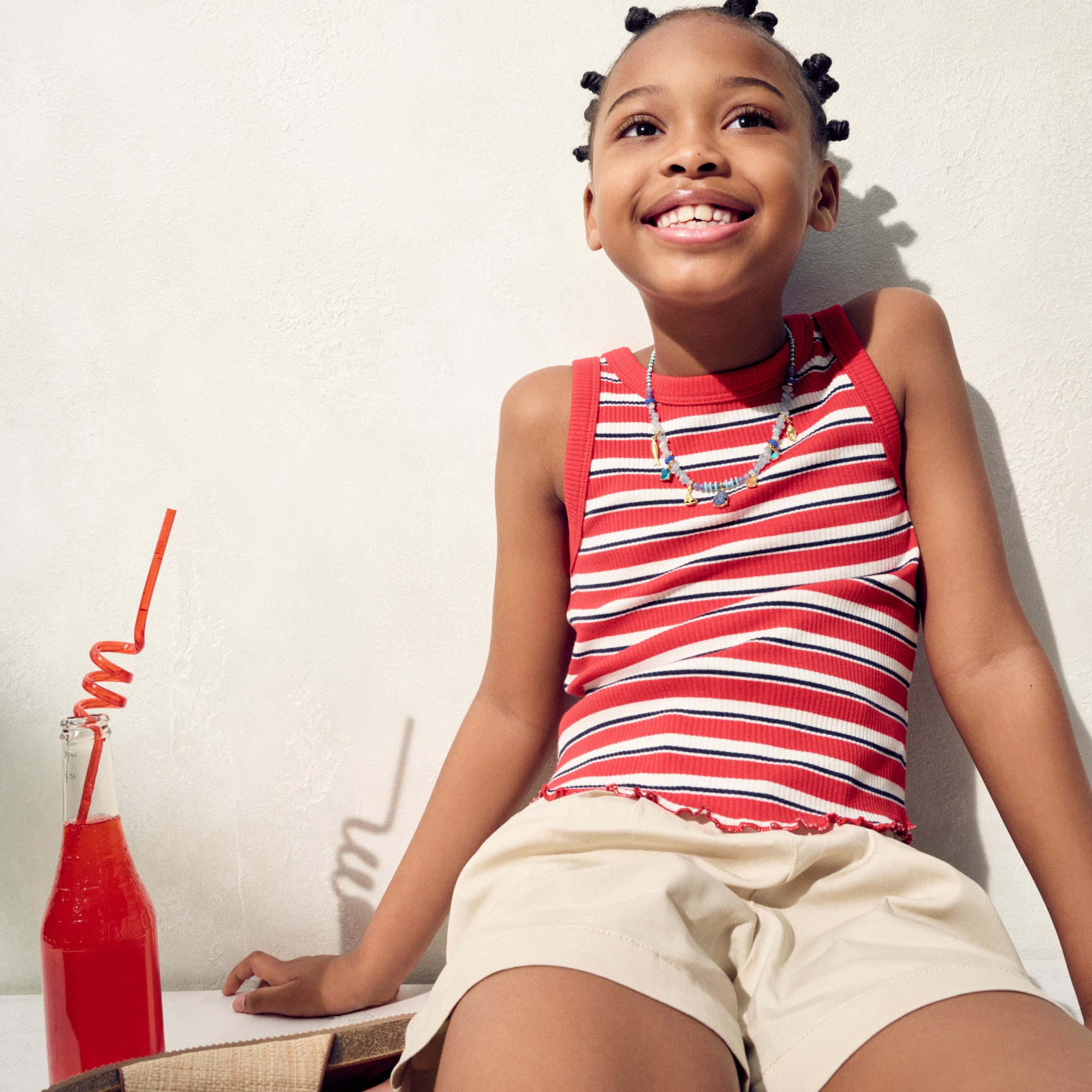 girls Girls' everyday tank top in vintage rib stripe