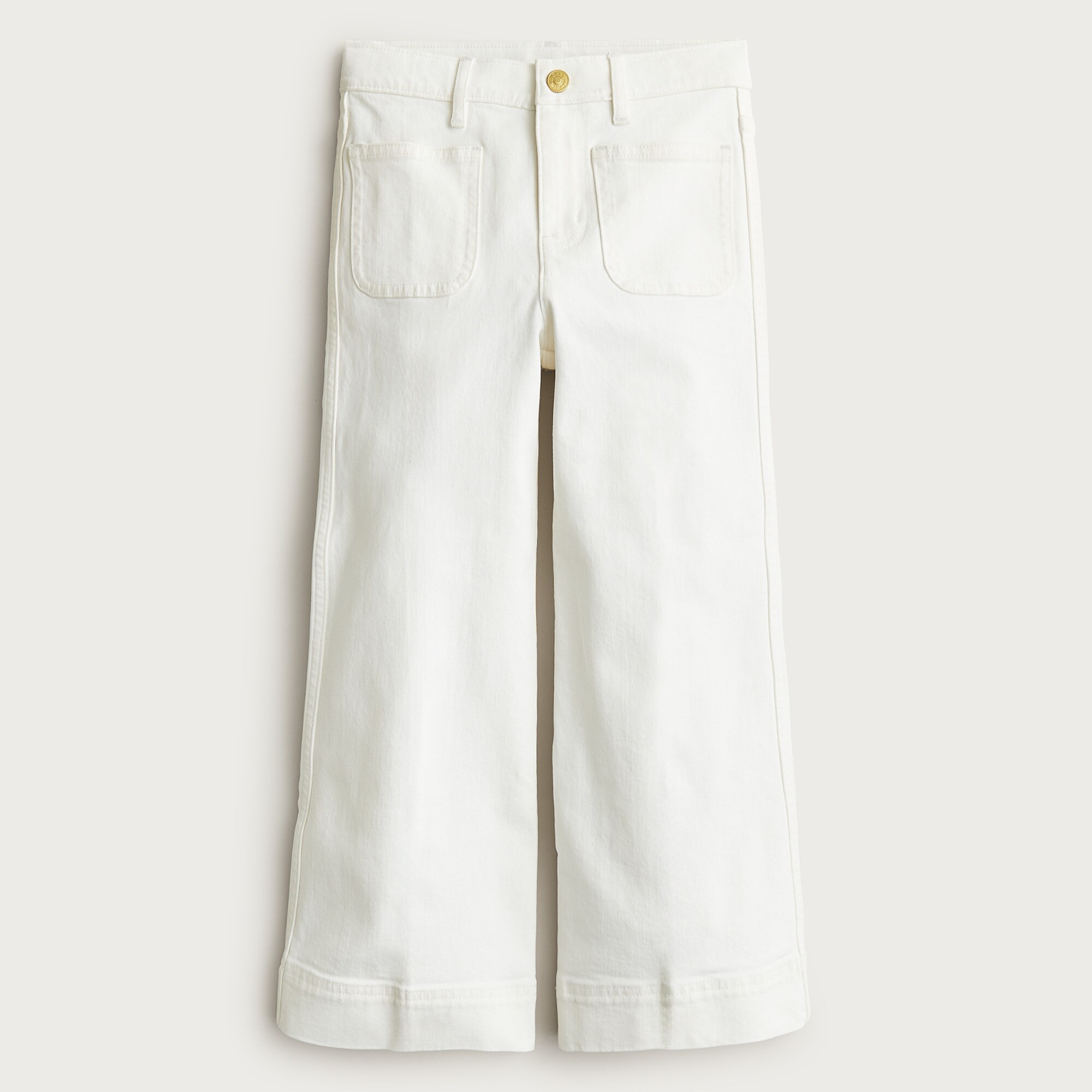  Girls' Sailor stretch denim trouser in white