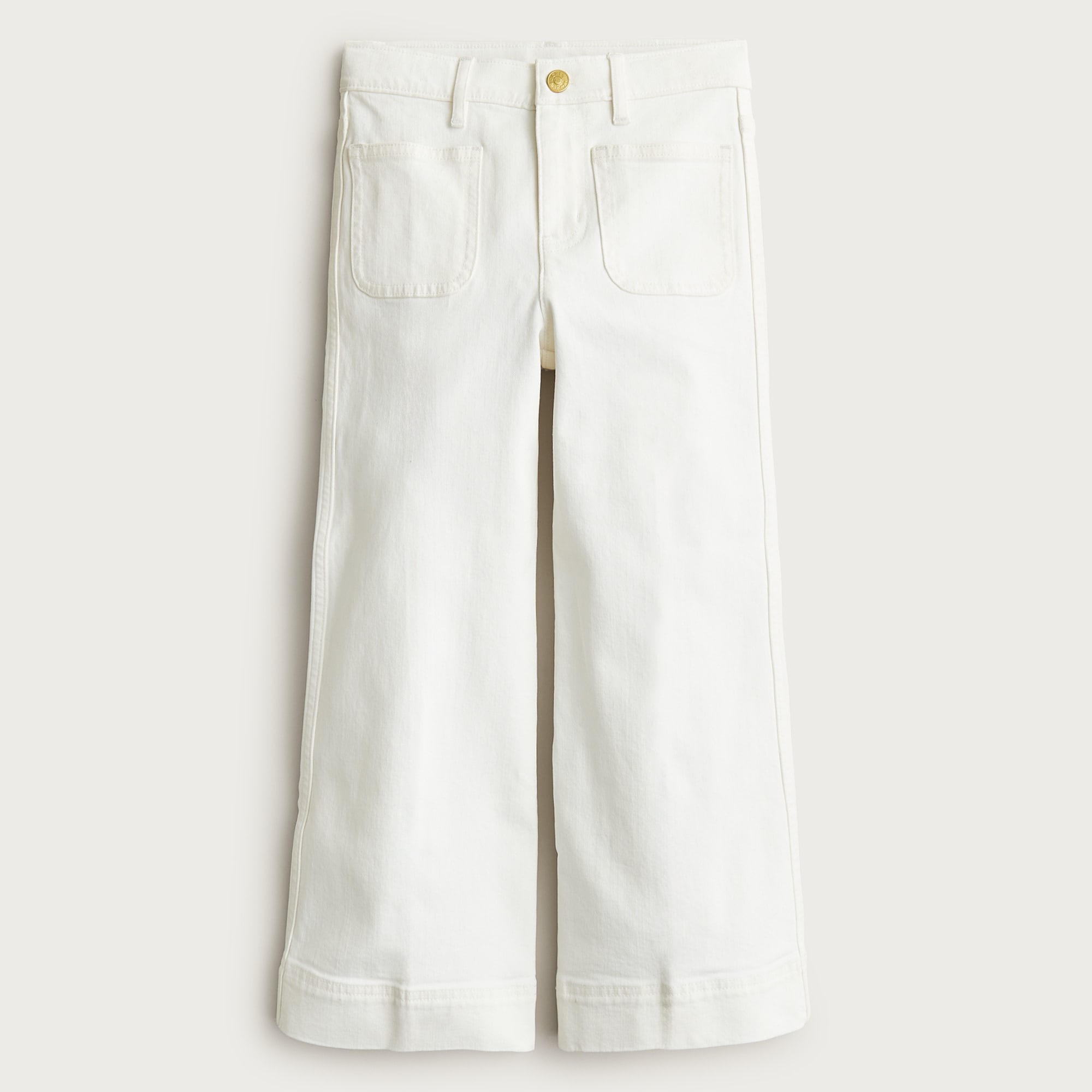 Girls' Sailor stretch denim trouser in white