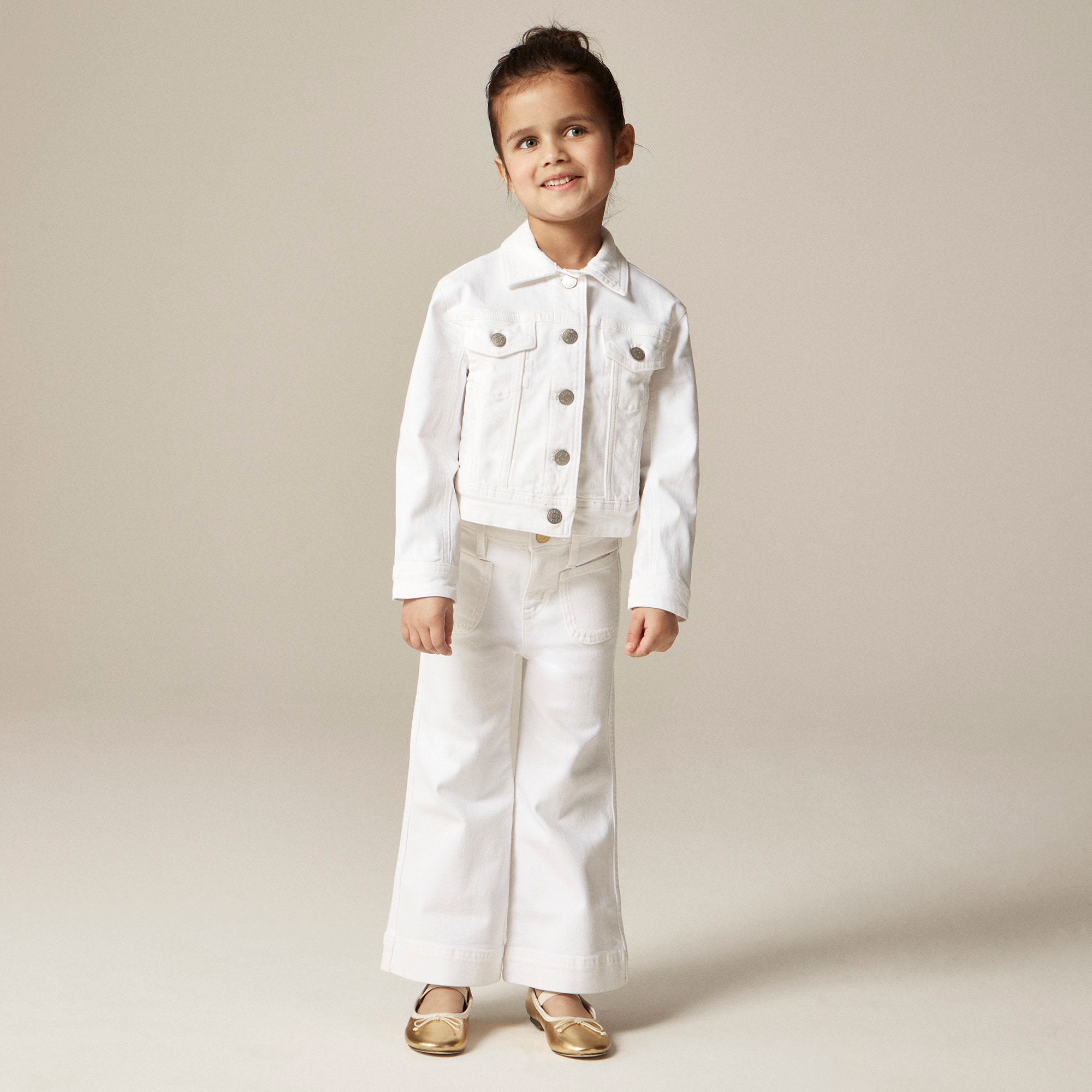 girls Girls' Sailor stretch denim trouser in white