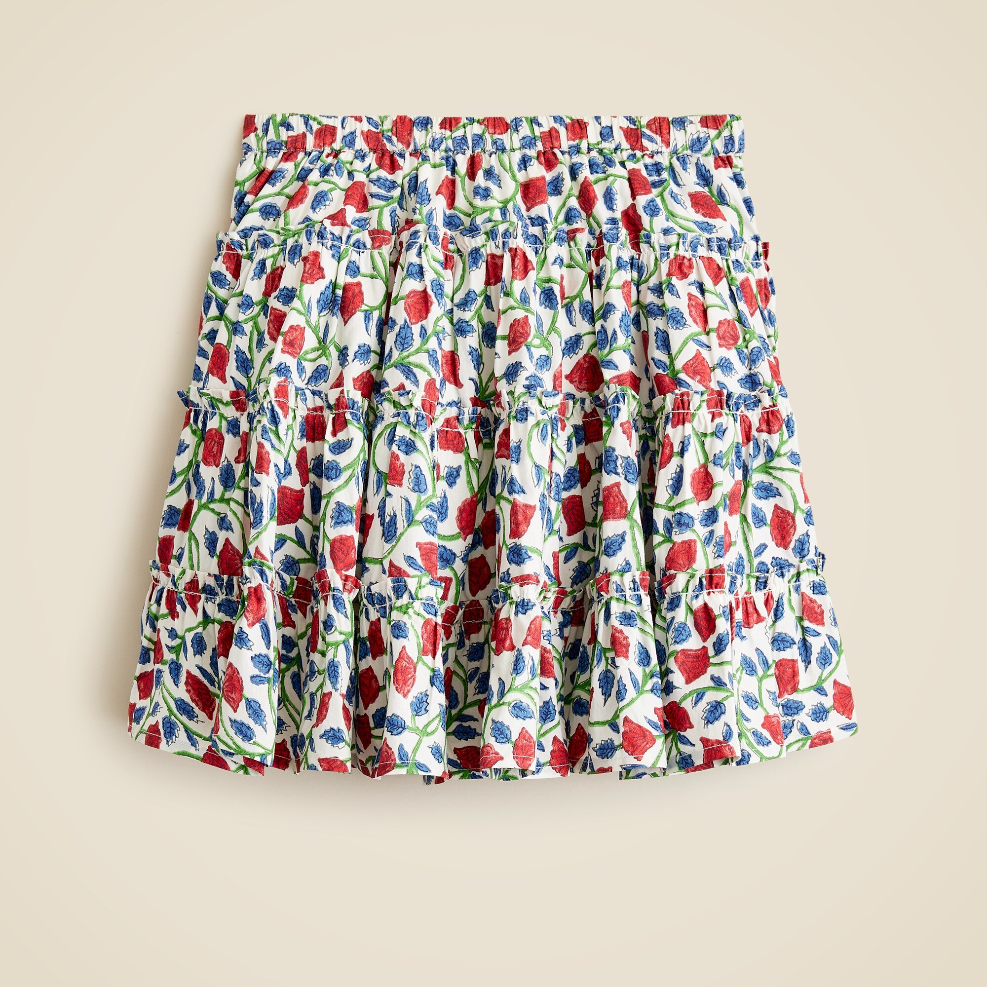 Girls' tiered skirt with ruffles