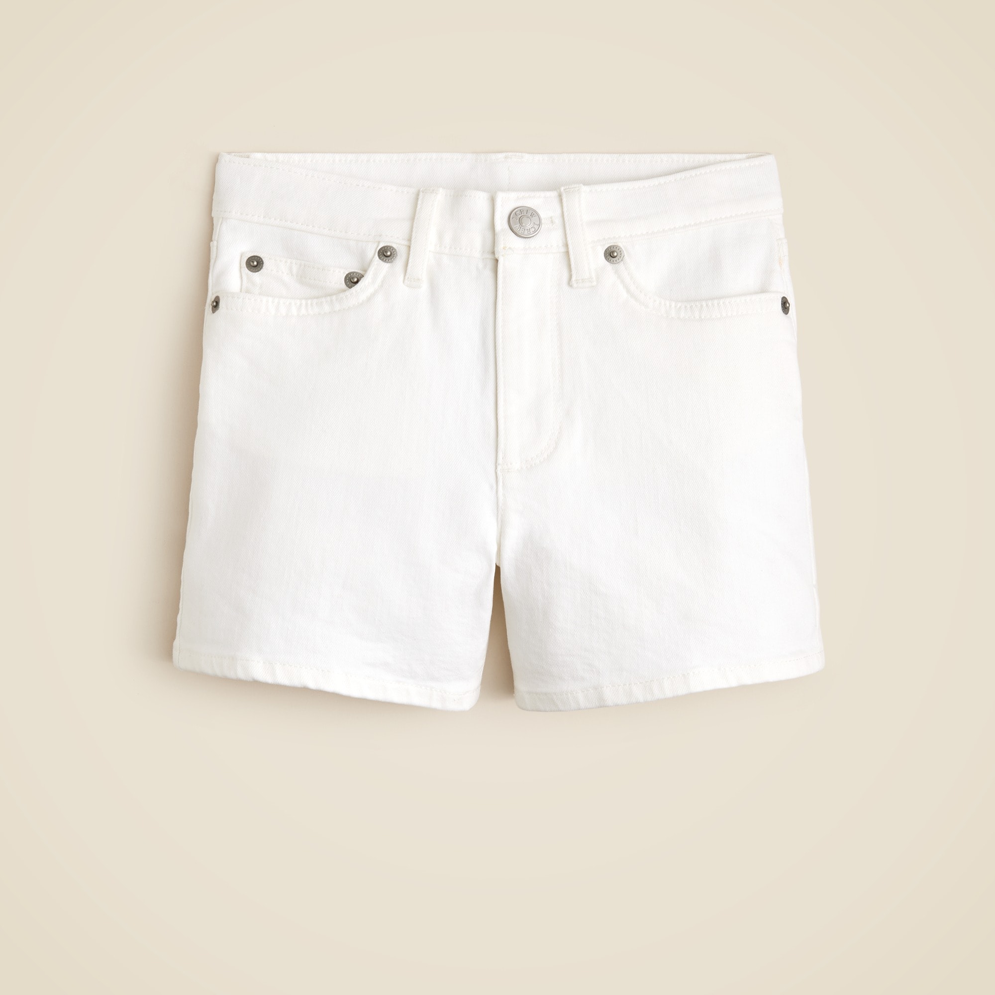Girls' high-rise denim short in white