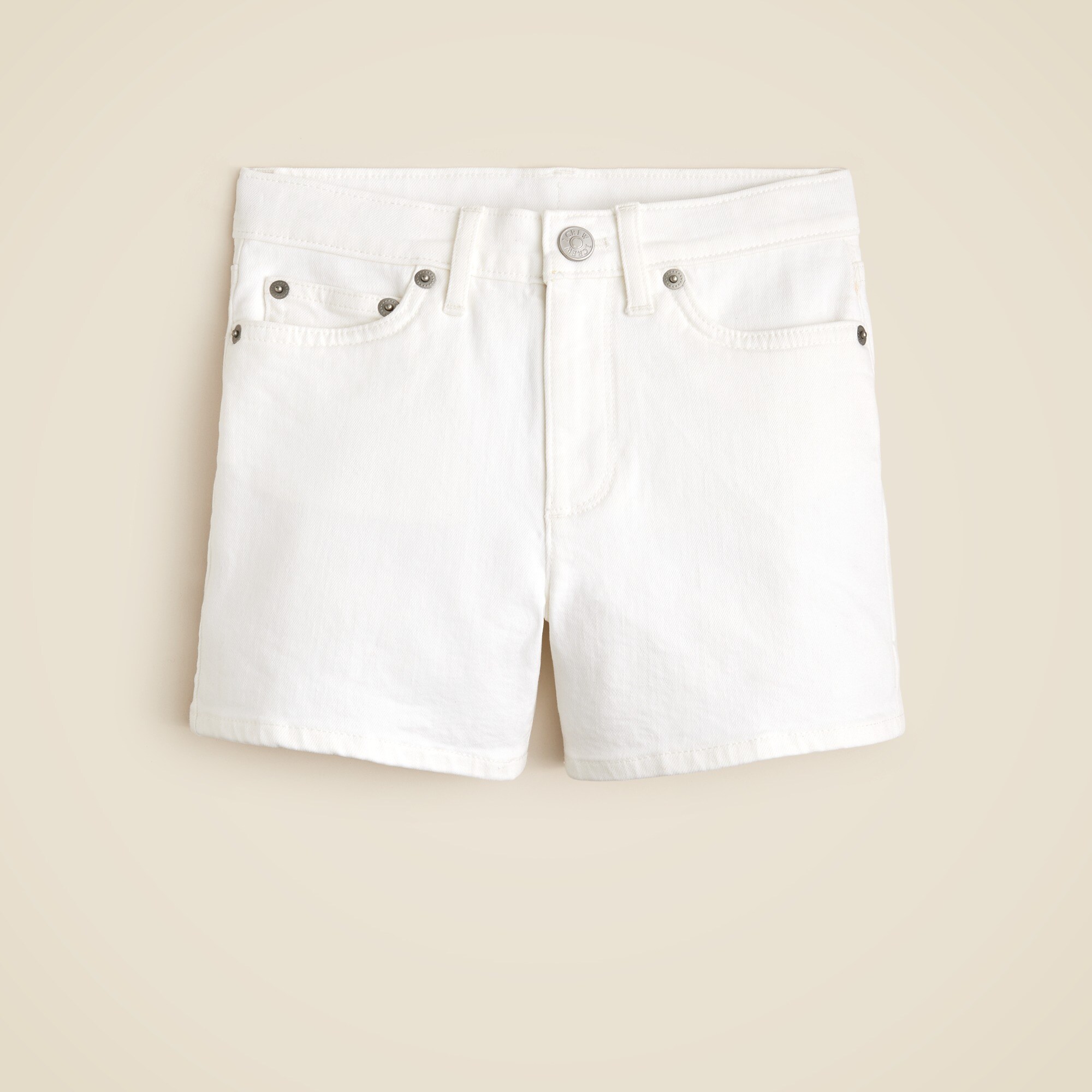 Girls' high-rise denim short in white
