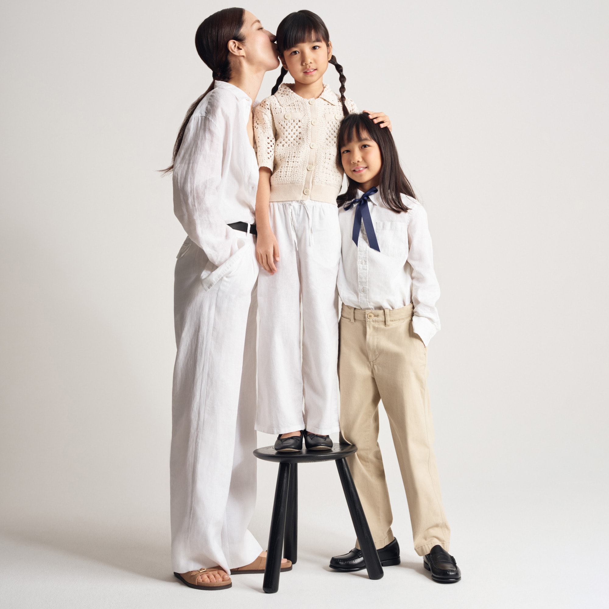 Girls' Soleil pant in linen-cotton blend