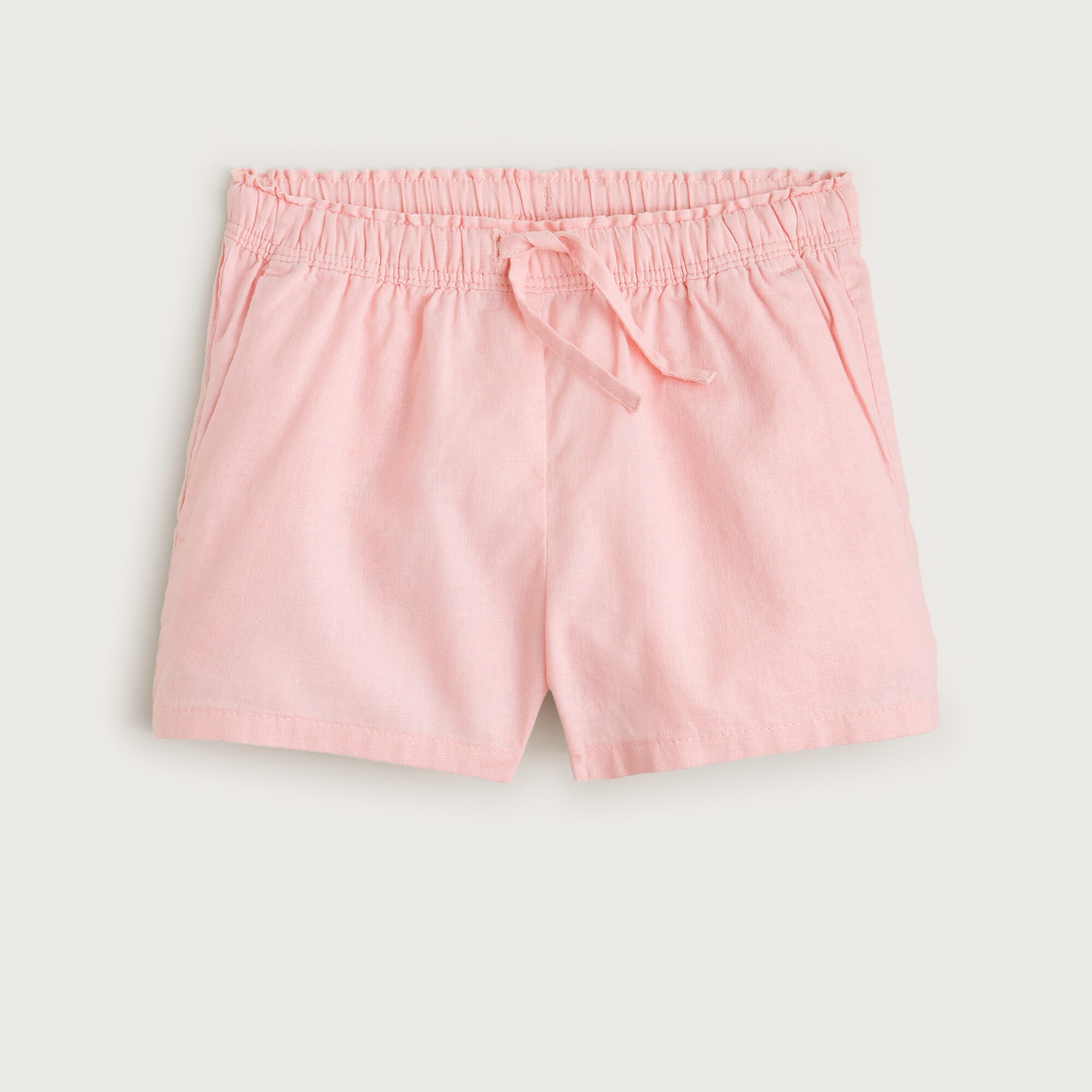 Girls' Soleil short in linen-cotton blend