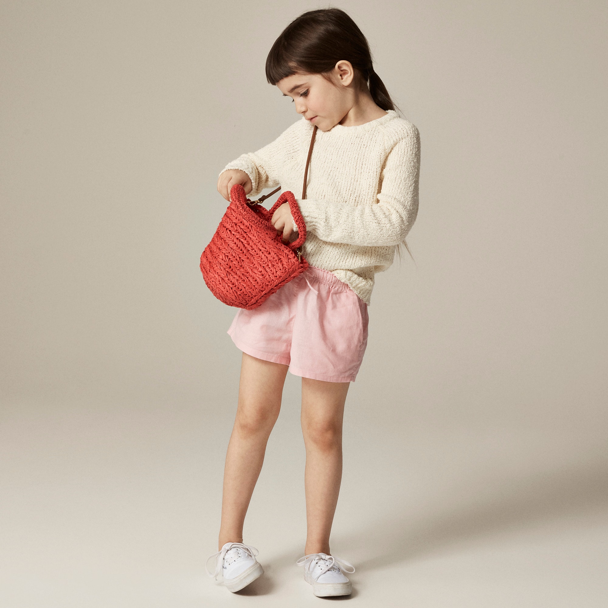 girls Girls' Soleil short in linen-cotton blend