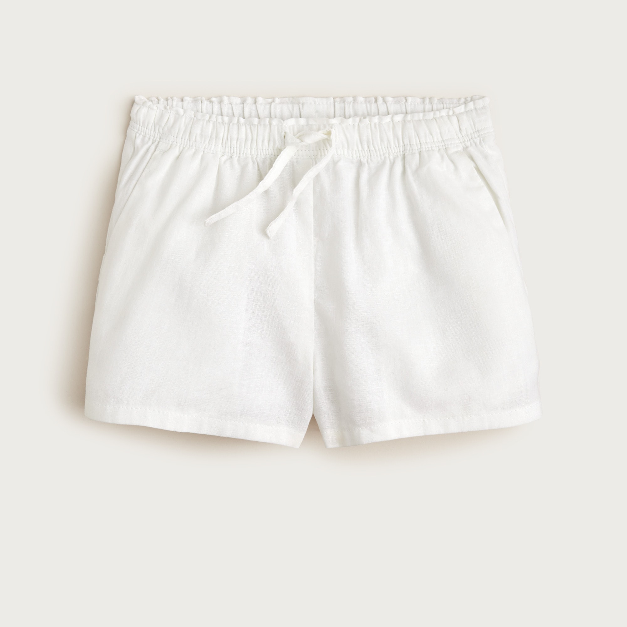 Girls' Soleil short in linen-cotton blend