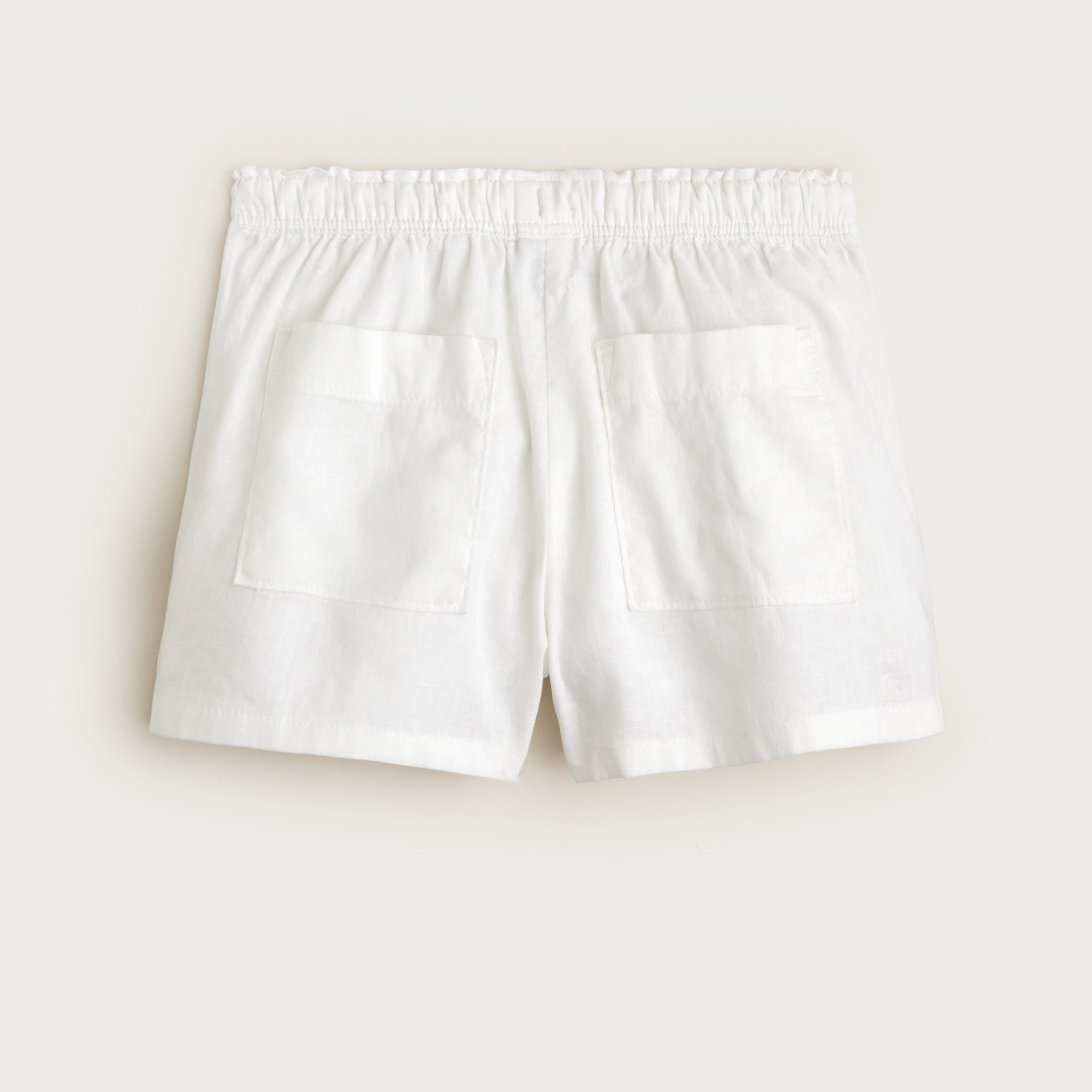 Girls' Soleil short in linen-cotton blend