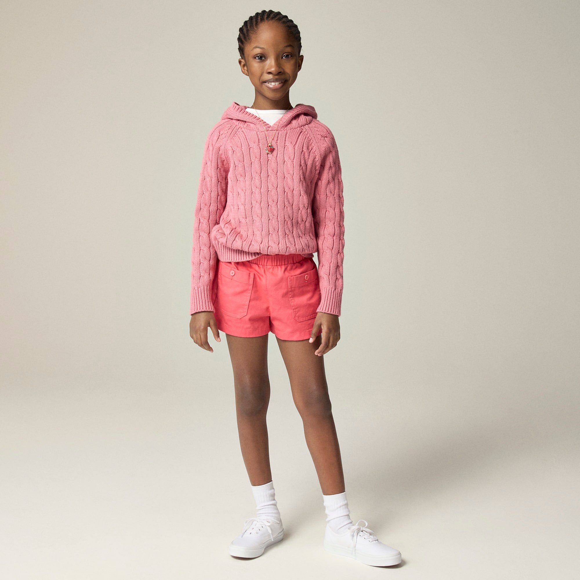 girls Girls' swing set short in garment-dyed chino