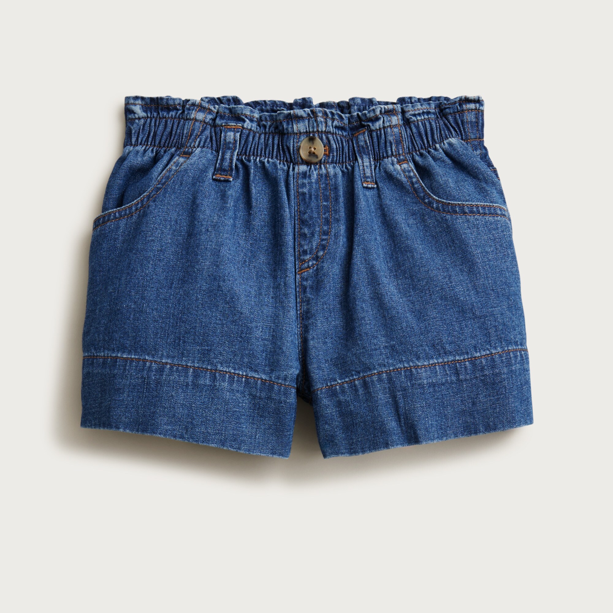 girls Girls' paper-bag short in chambray