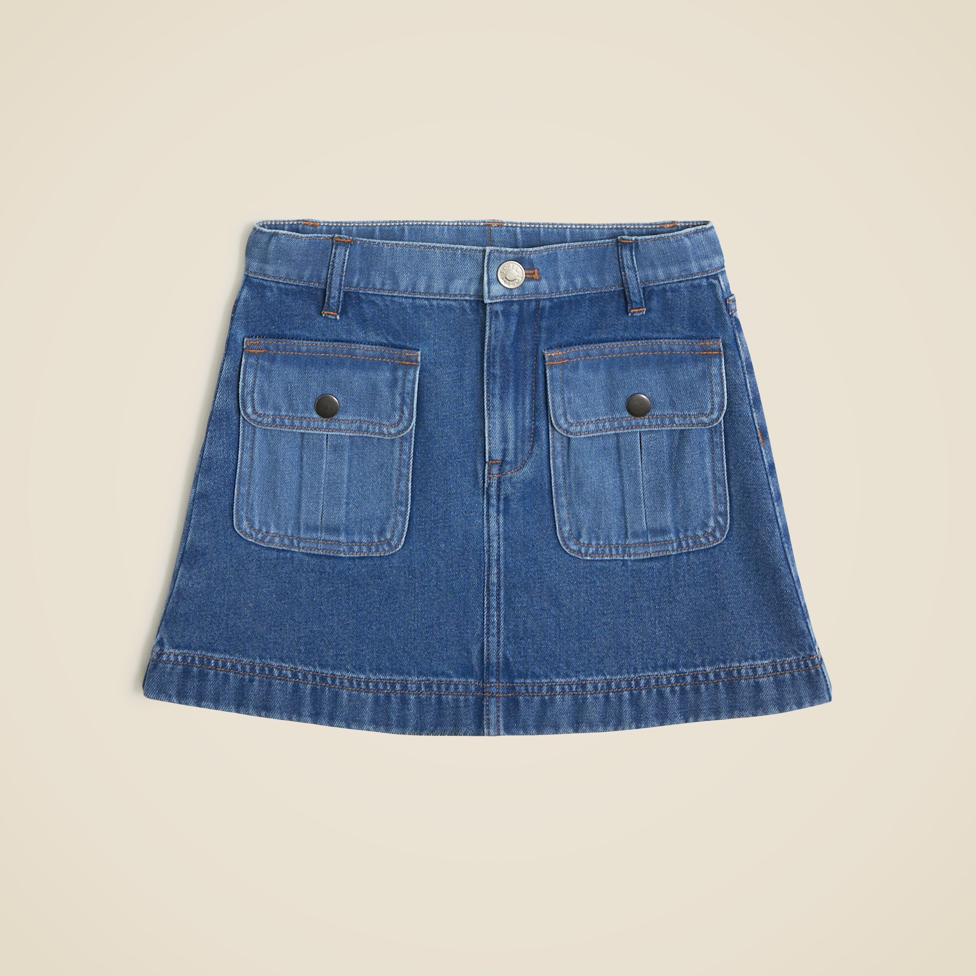 girls Girls' drapey denim patch-pocket skirt