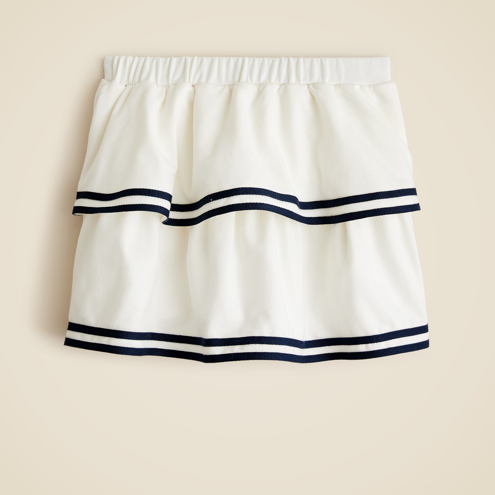 Girls' tiered Sailor skirt in terry
