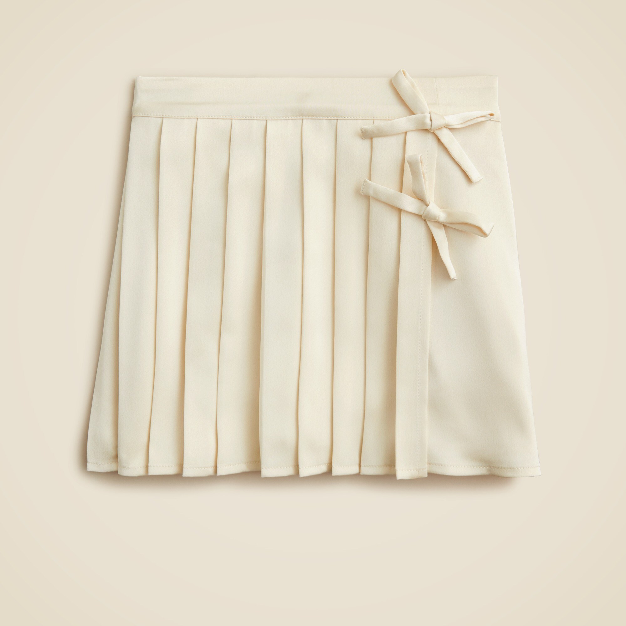 girls Girls' silky pleated faux-wrap skirt