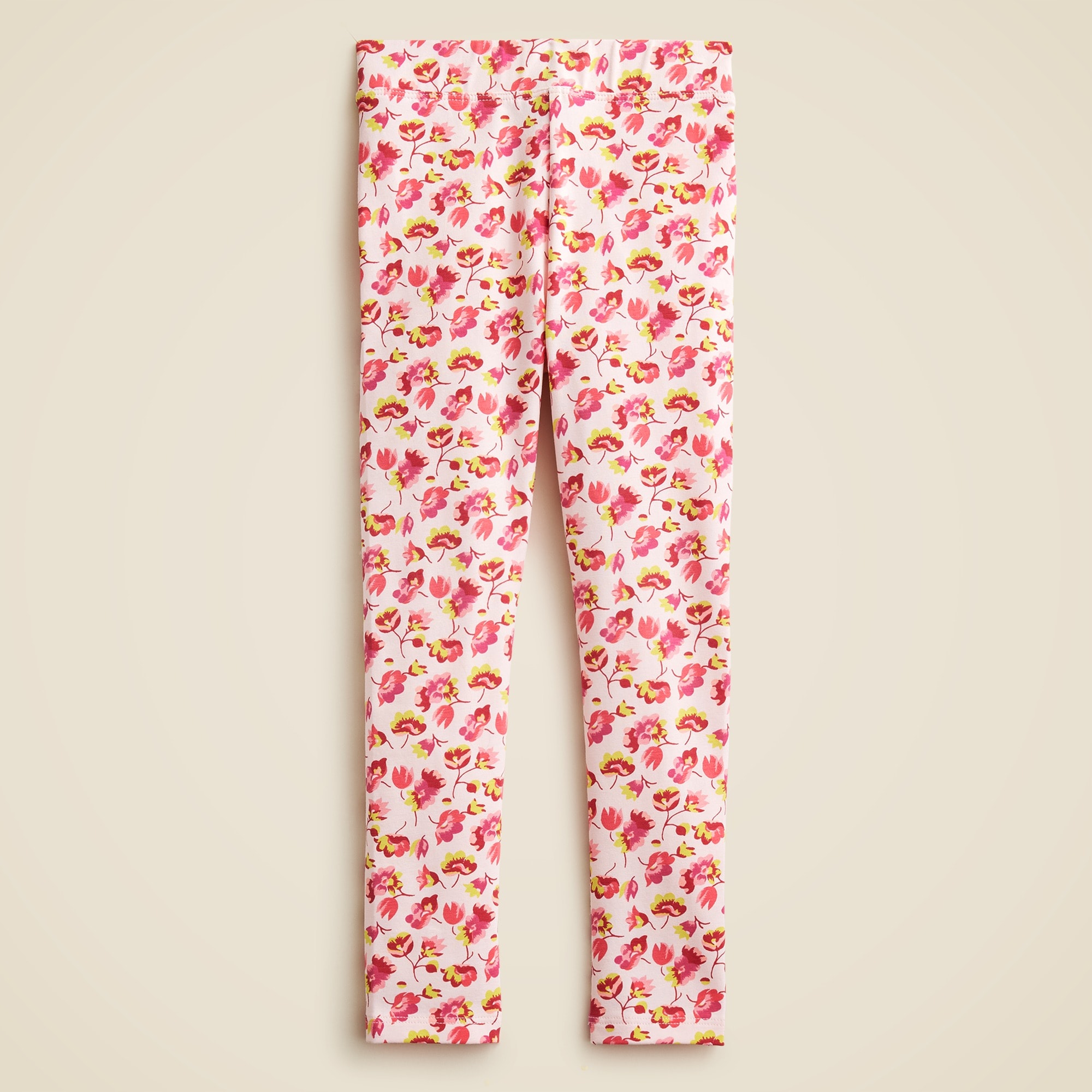Girls' everyday leggings in pink floral