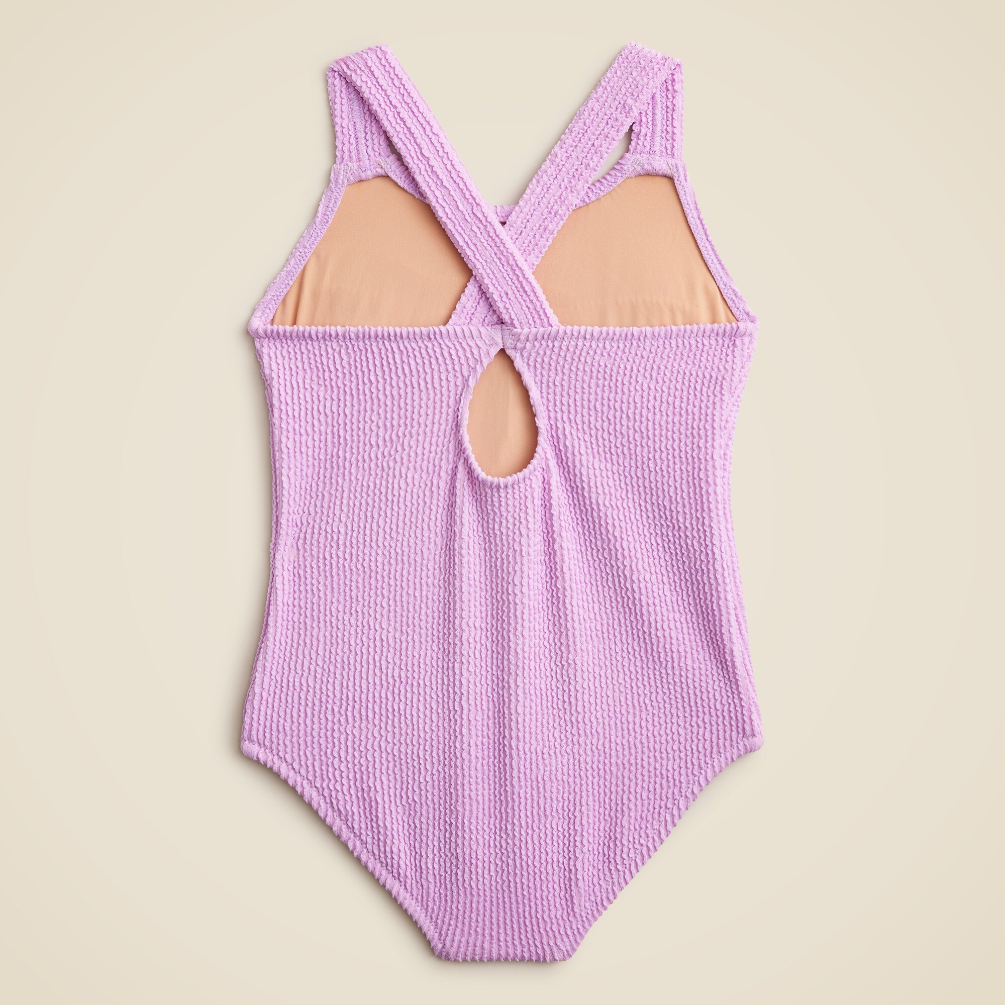 Girls' smocked one-piece swimsuit with UPF 50+ fabric