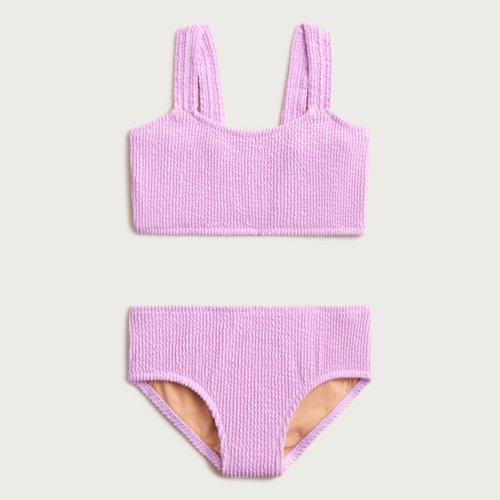 Girls' smocked one-piece swimsuit with UPF 50+ fabric