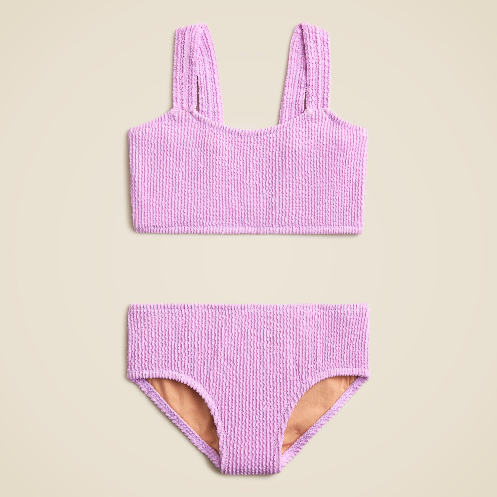 girls Girls' smocked two-piece swimsuit with UPF 50+ fabric