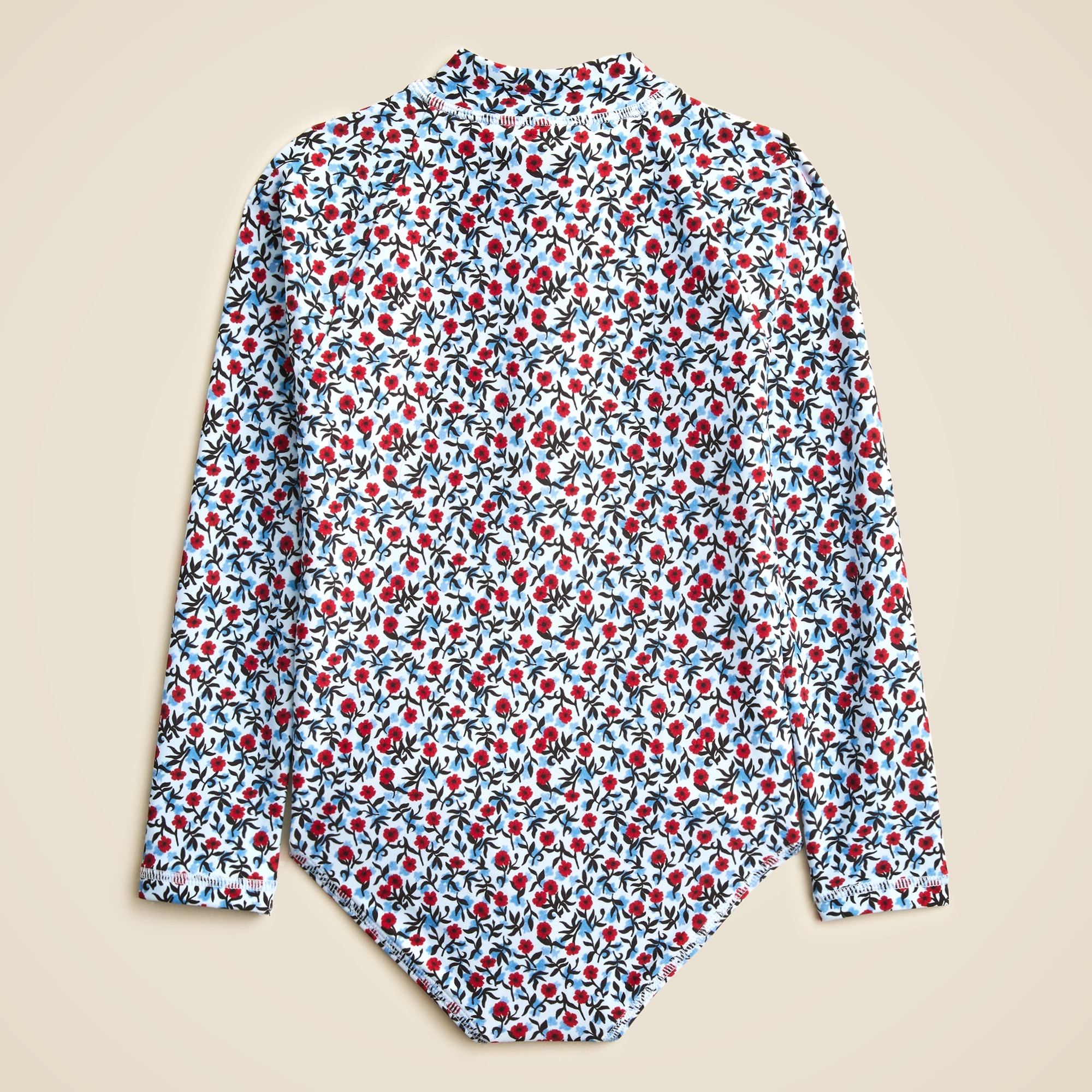 Girls' zip-up rash guard one-piece