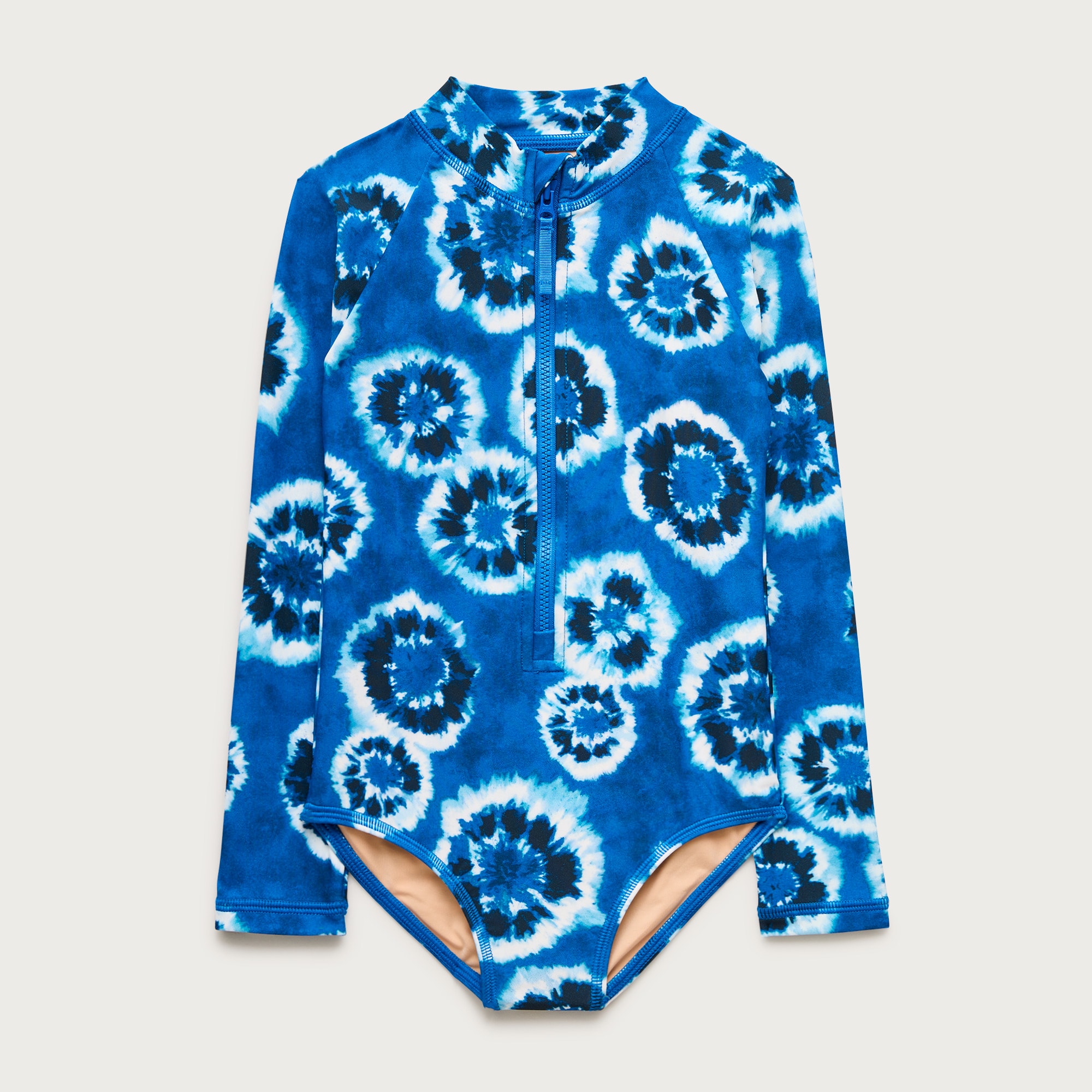 girls Girls' zip-up rash guard one-piece