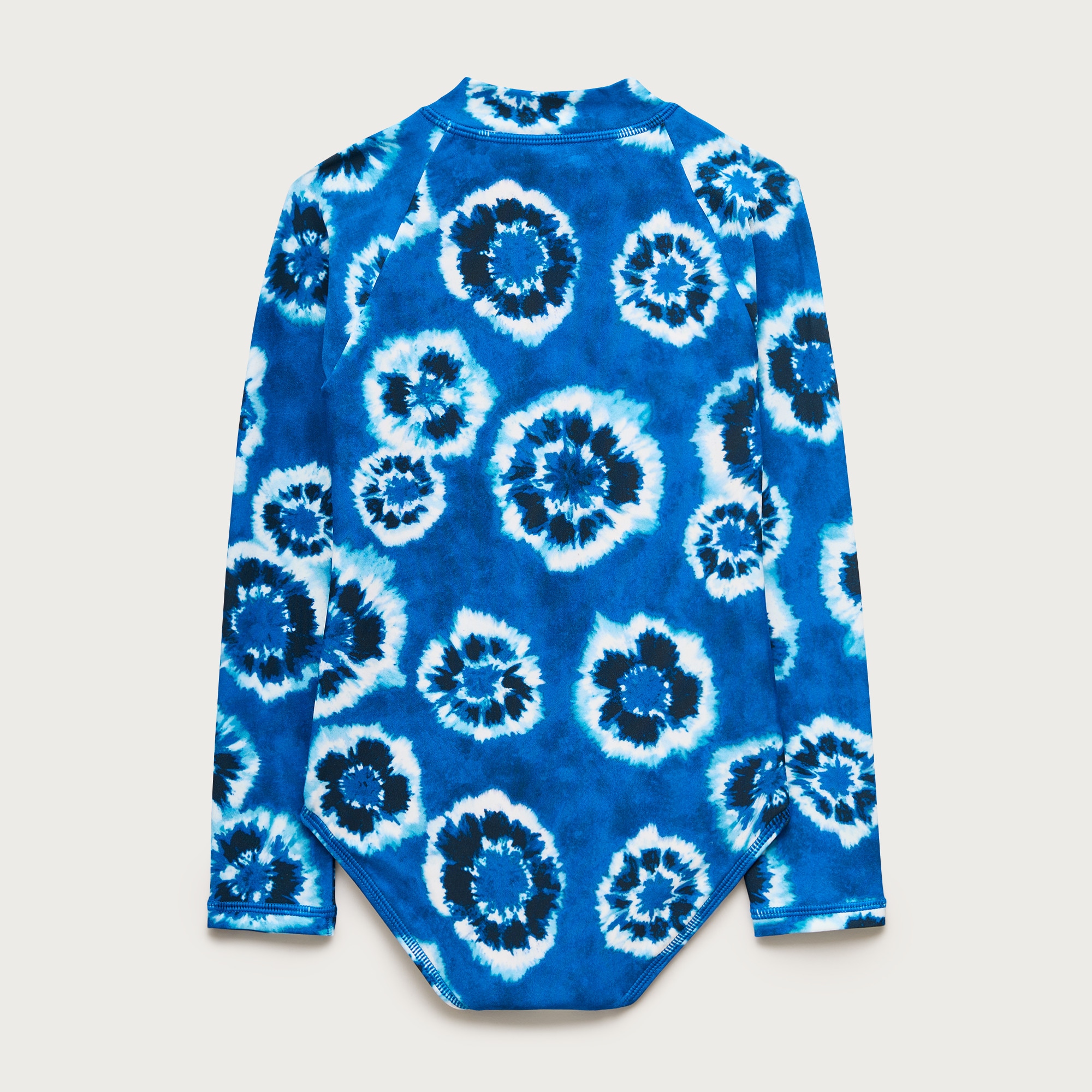 Girls' zip-up rash guard one-piece