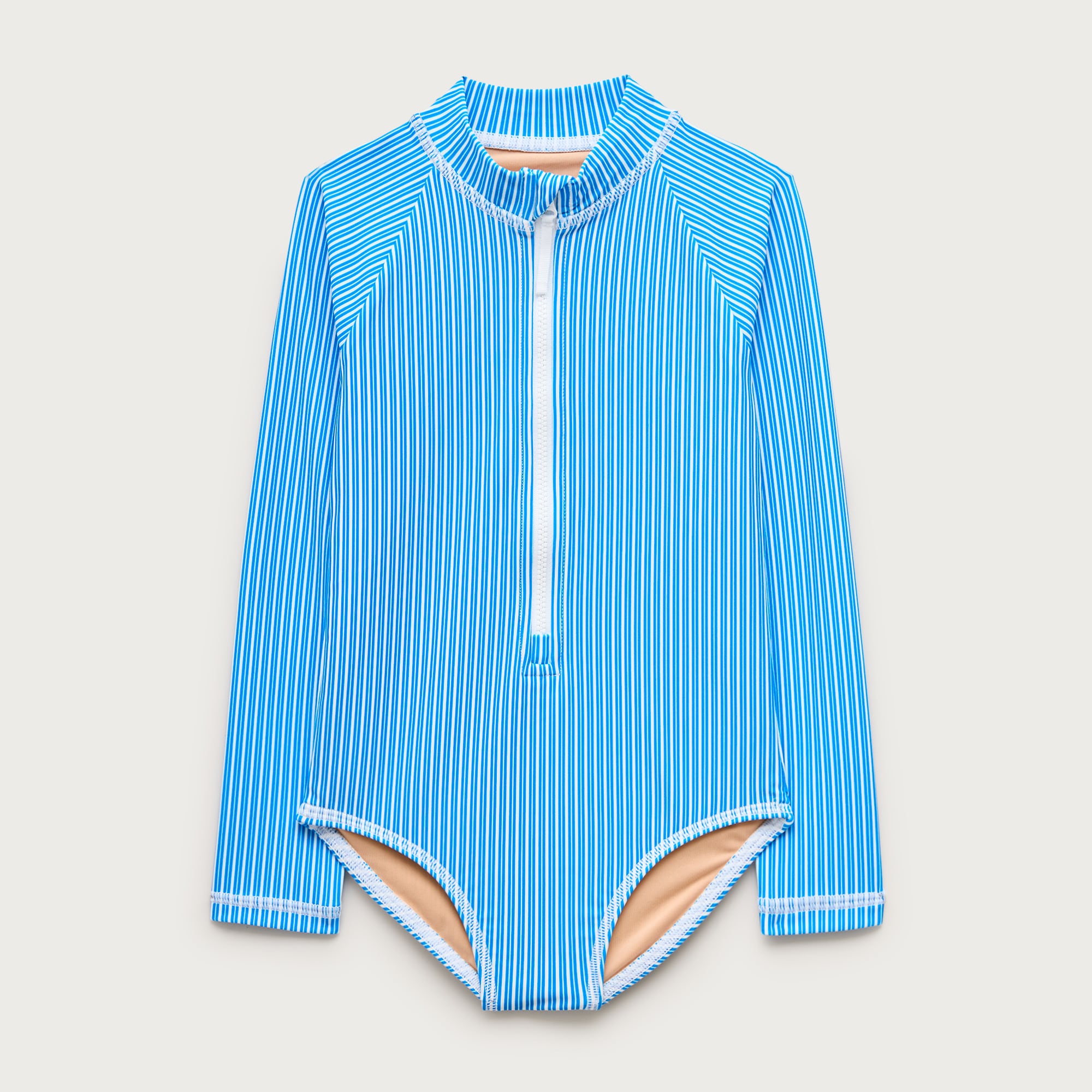 girls Girls' zip-up rash guard one-piece