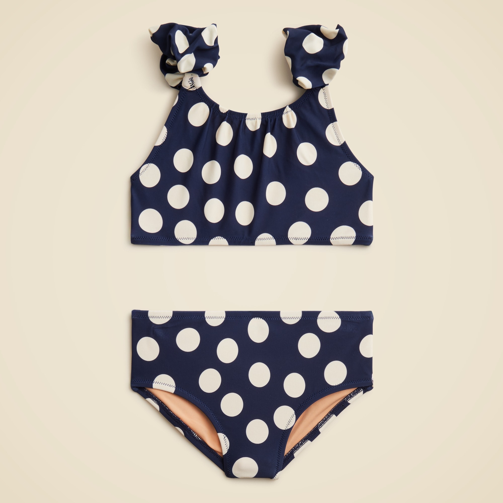  Girls' puff-sleeve two-piece swimsuit with UPF 50+ fabric