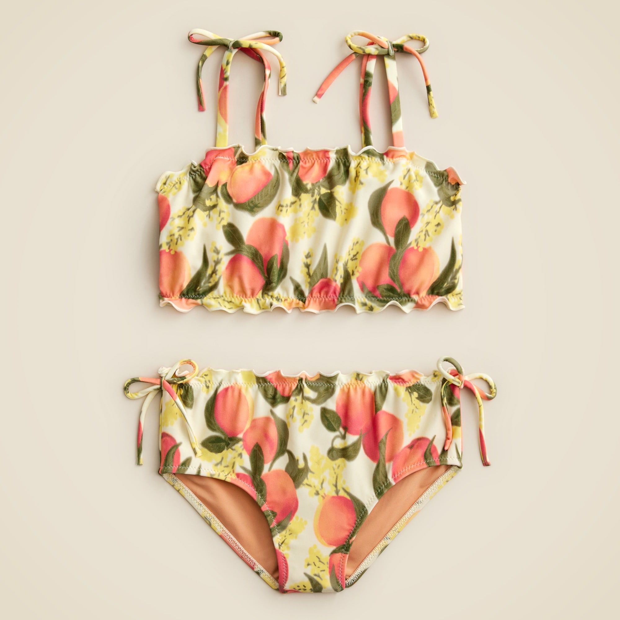 girls Girls' lettuce-edge two-piece swimsuit with UPF 50+ fabric