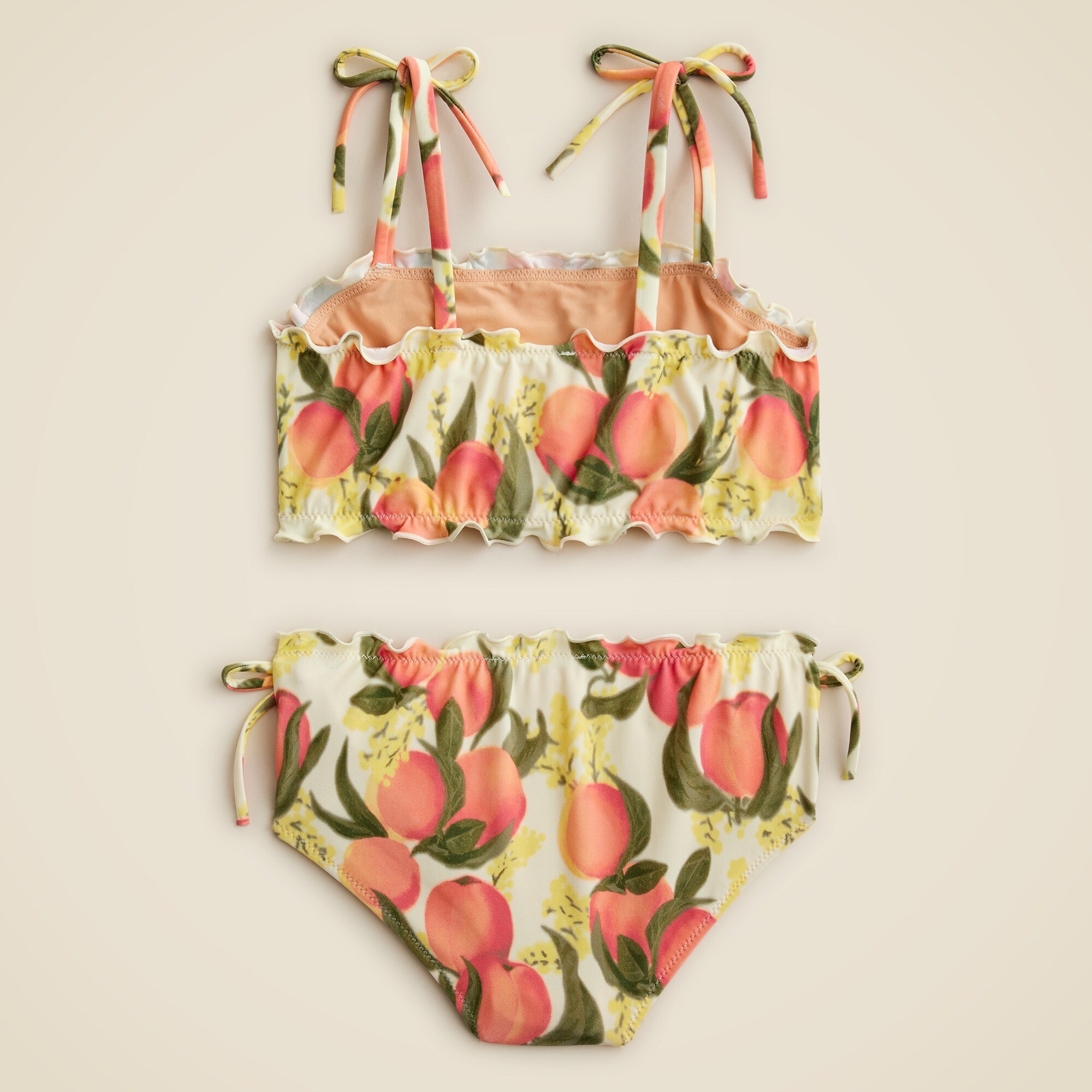Girls' lettuce-edge two-piece swimsuit with UPF 50+ fabric