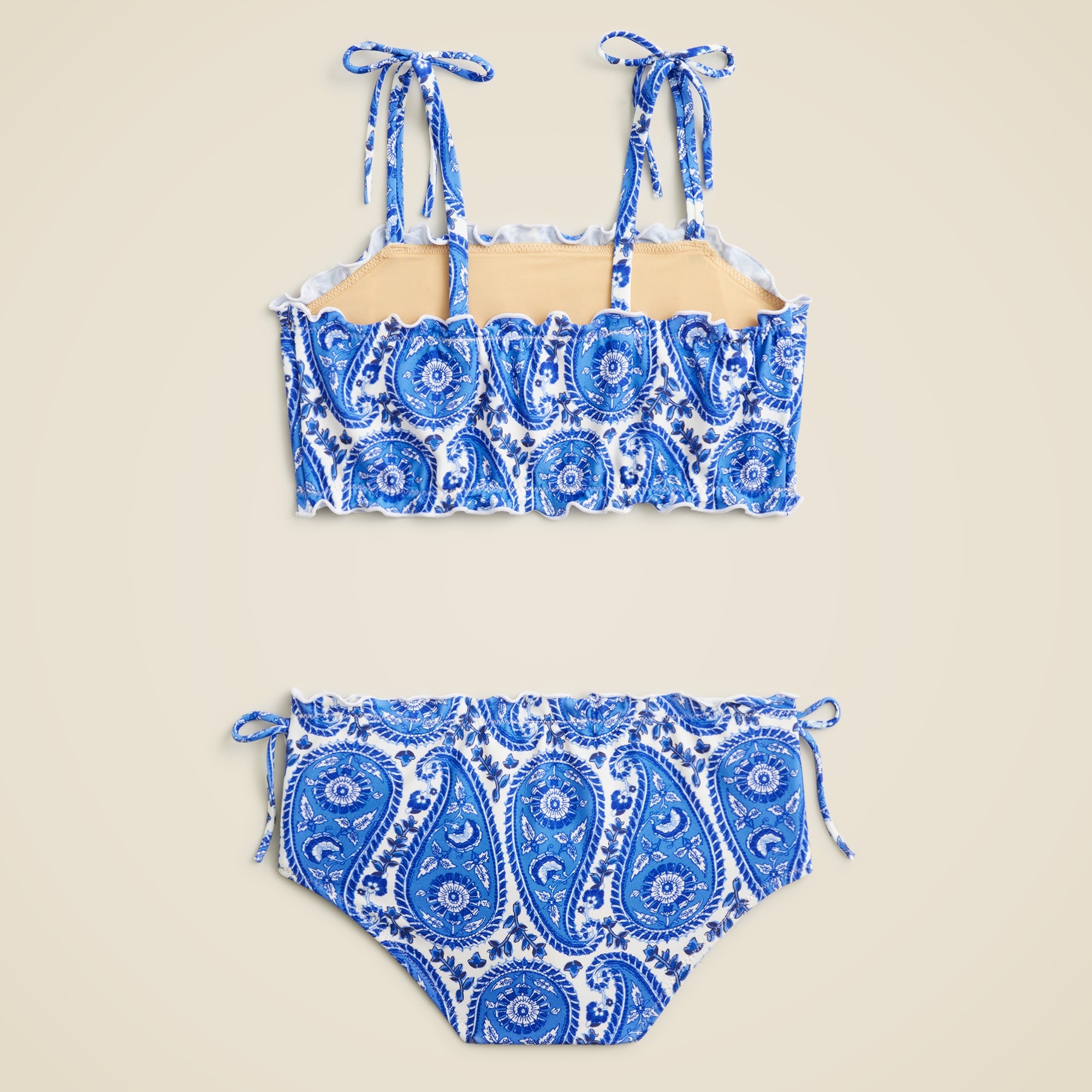 Girls' lettuce-edge two-piece swimsuit