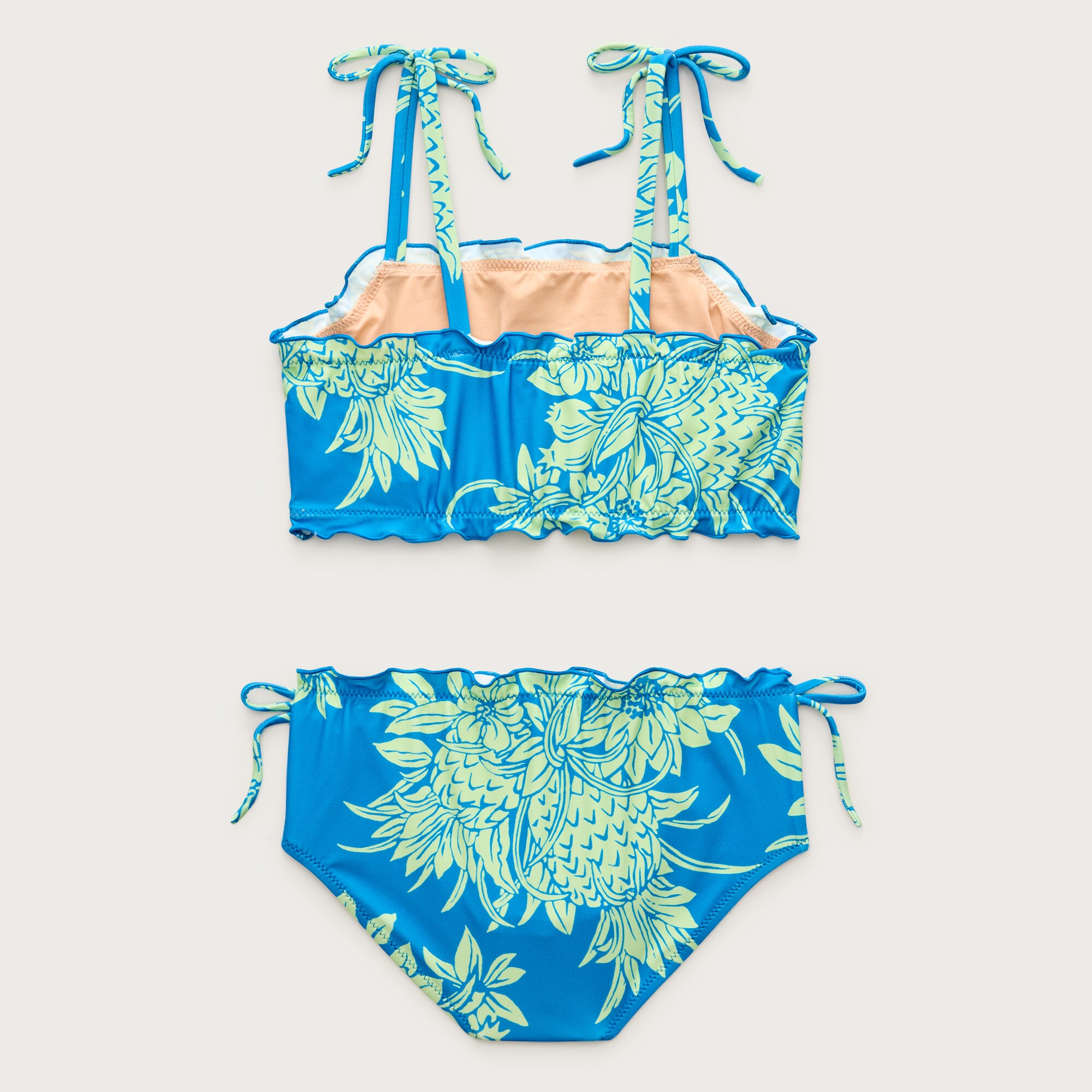 Girls' lettuce-edge two-piece swimsuit