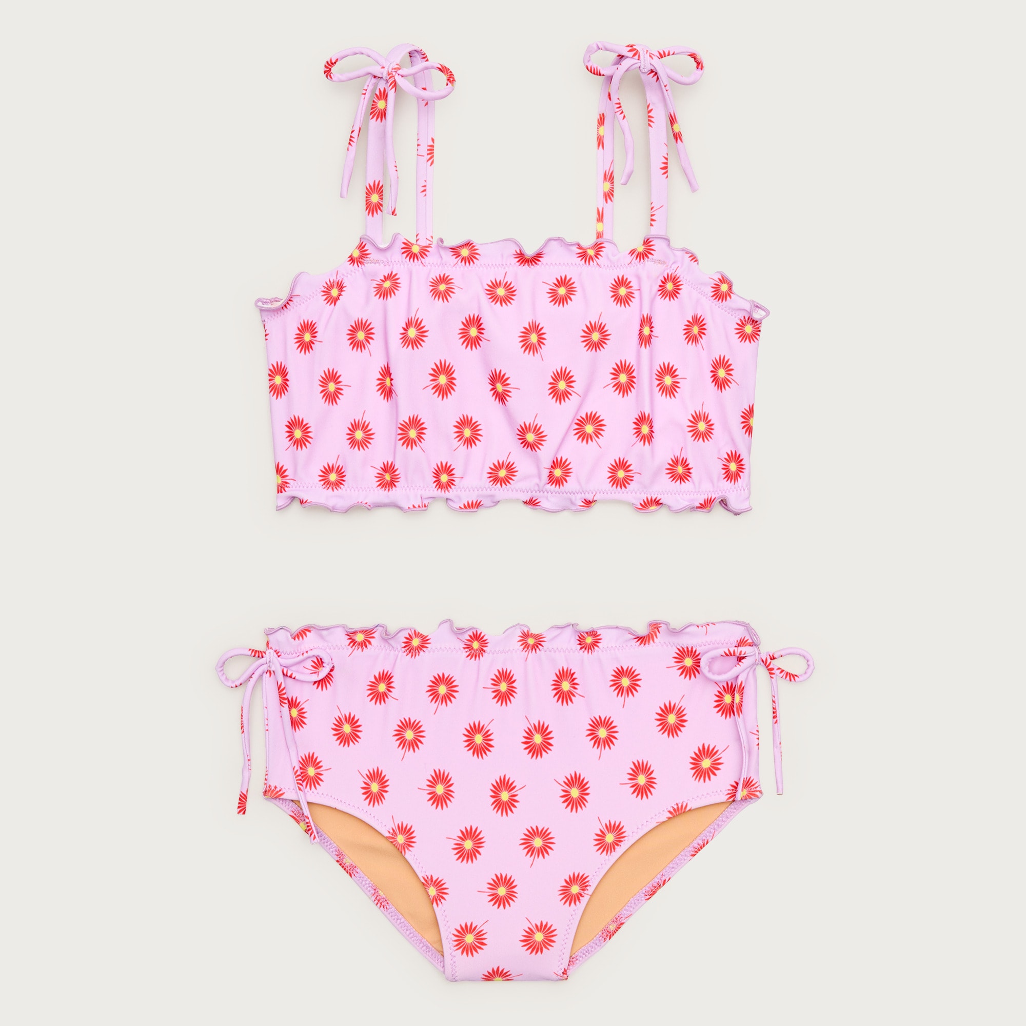 Girls' lettuce-edge two-piece swimsuit