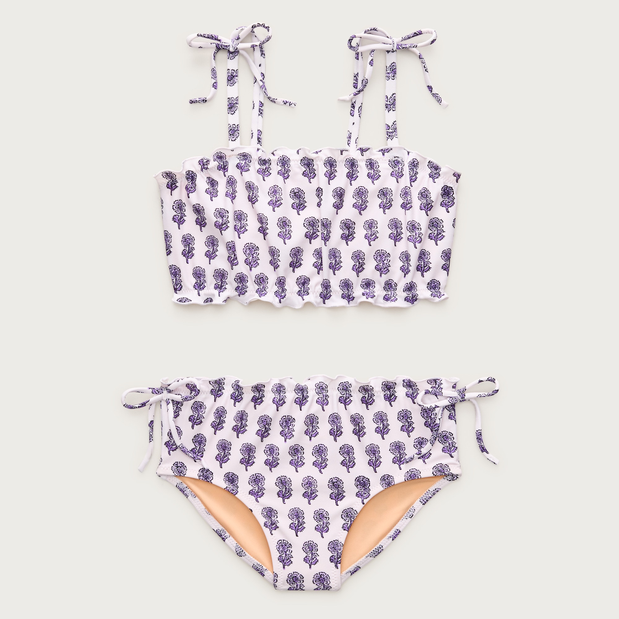 Girls' lettuce-edge two-piece swimsuit