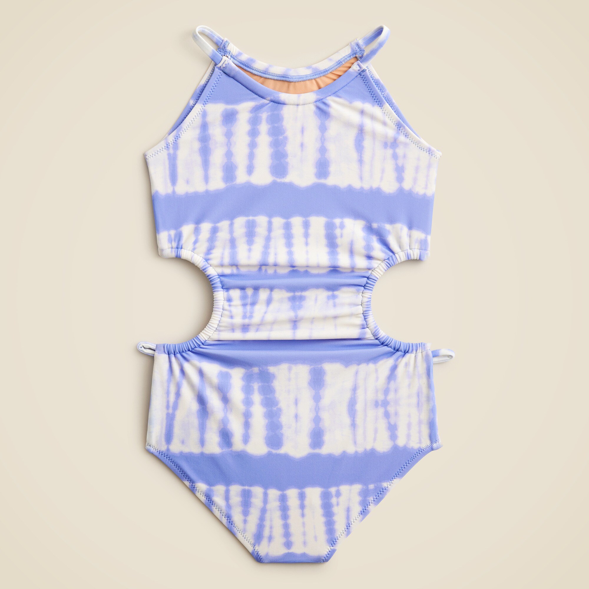Girls' side-cutout one-piece swimsuit