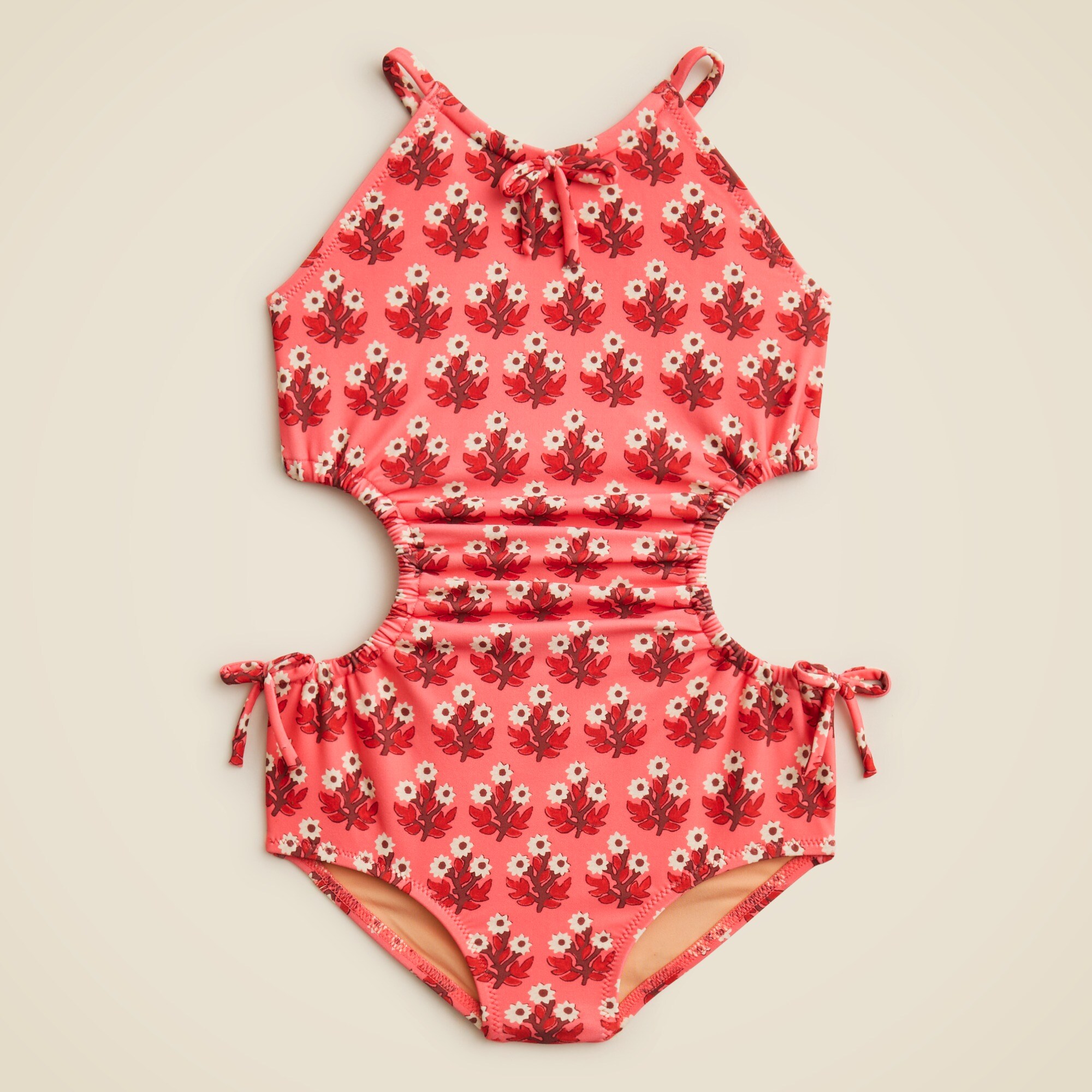 girls Girls' side-cutout one-piece swimsuit with UPF 50+ fabric