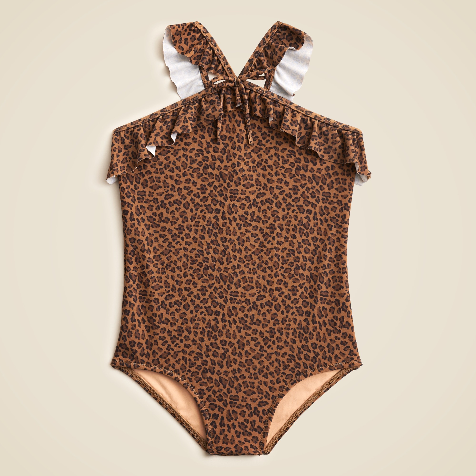 girls Girls' ruffle halter-neck one-piece swimsuit