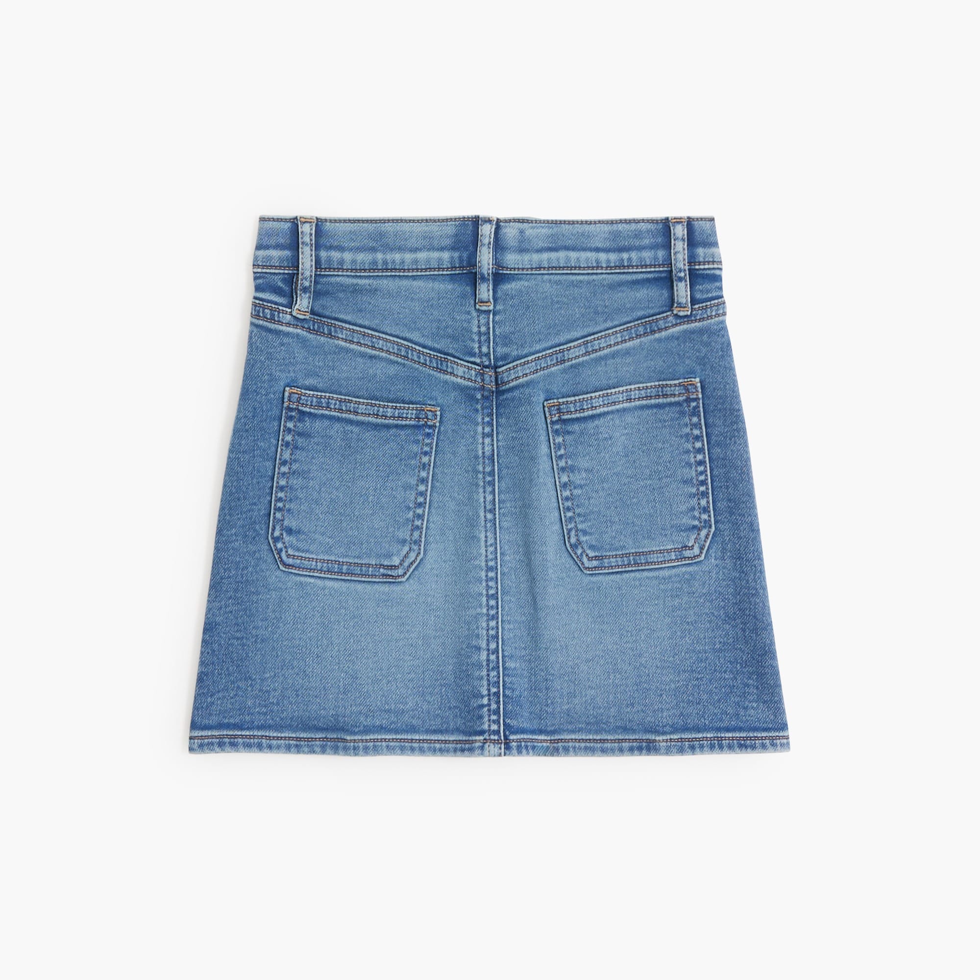 Girls' button-front jean skirt