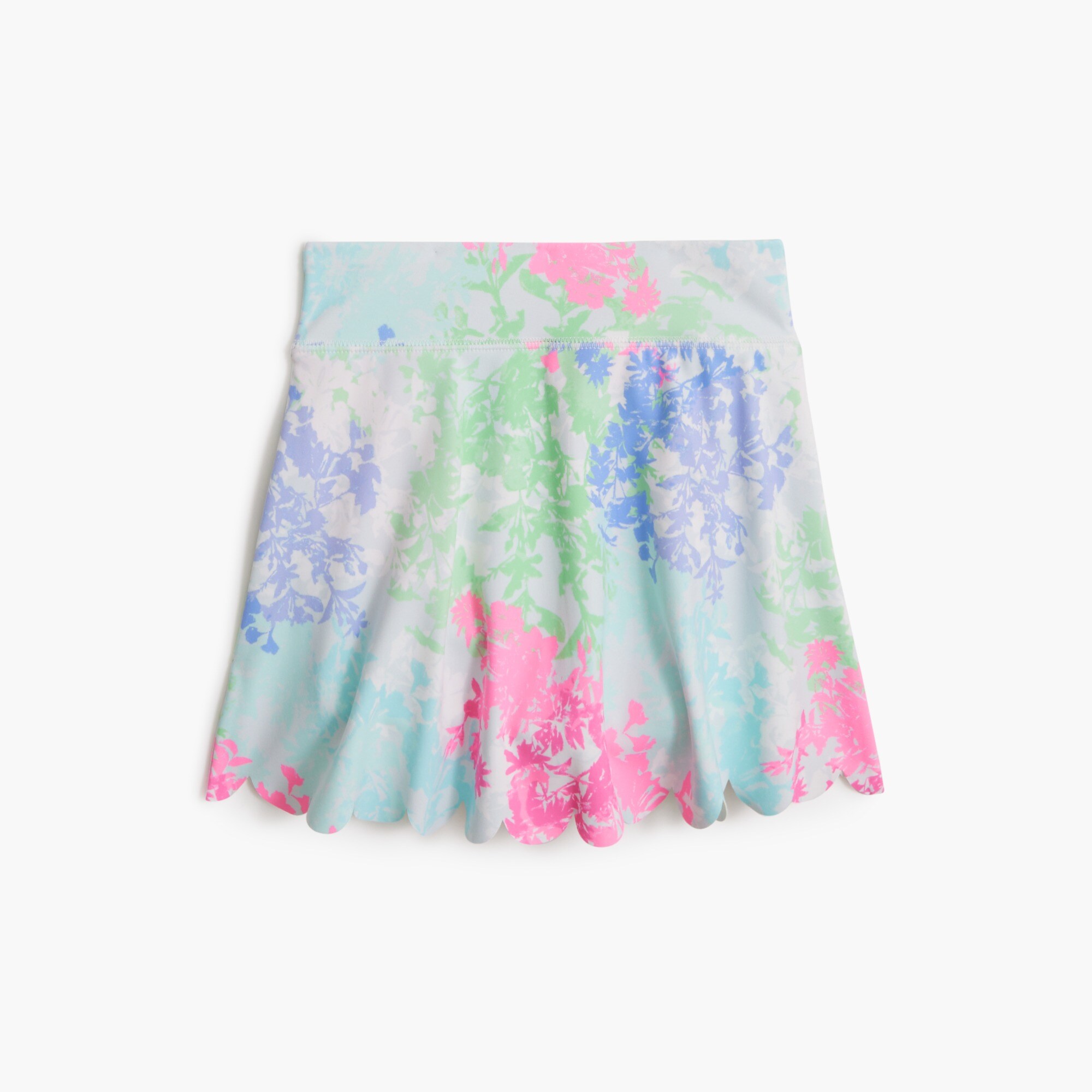 Girls' printed scallop-hem active skort
