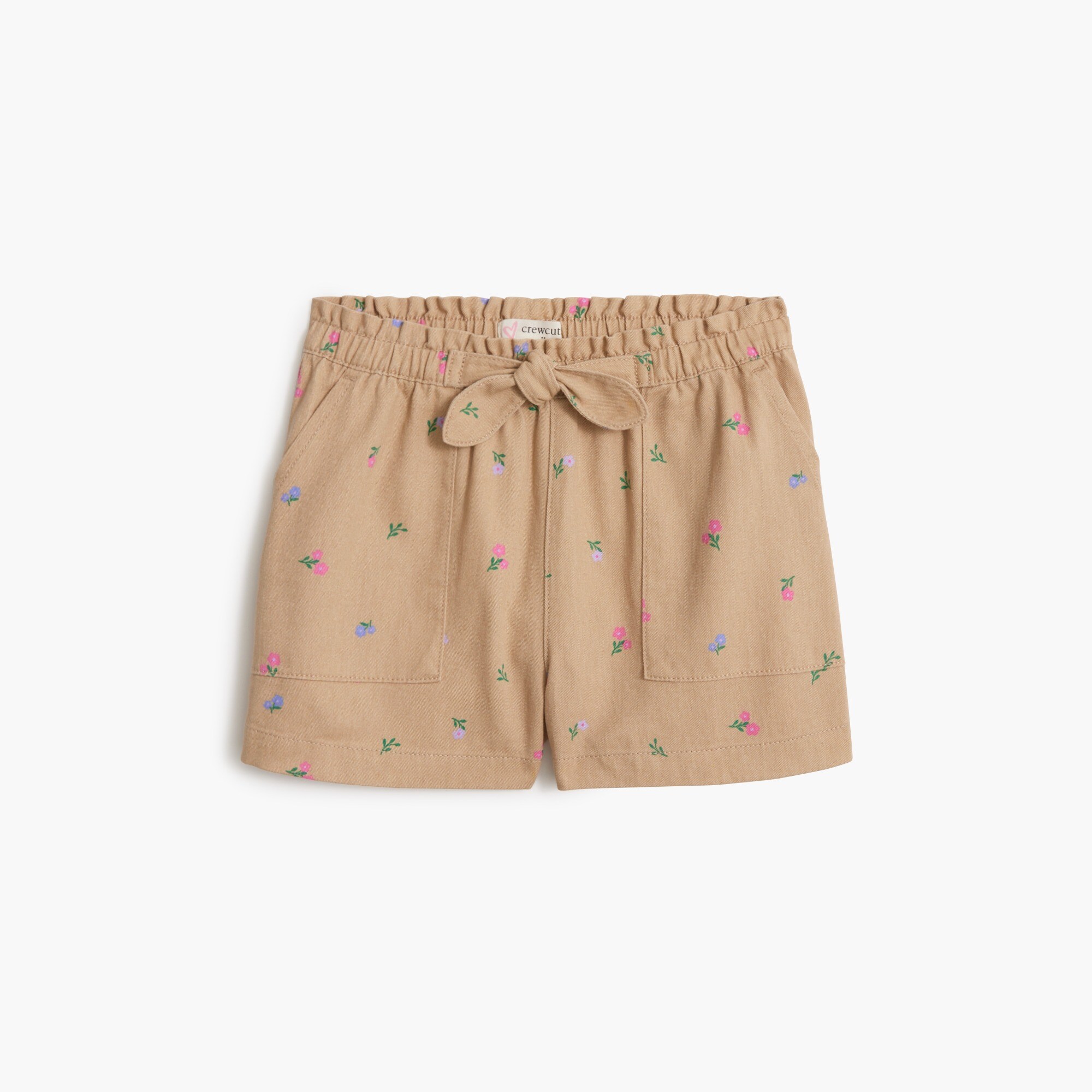 girls' floral paper-bag short for girls