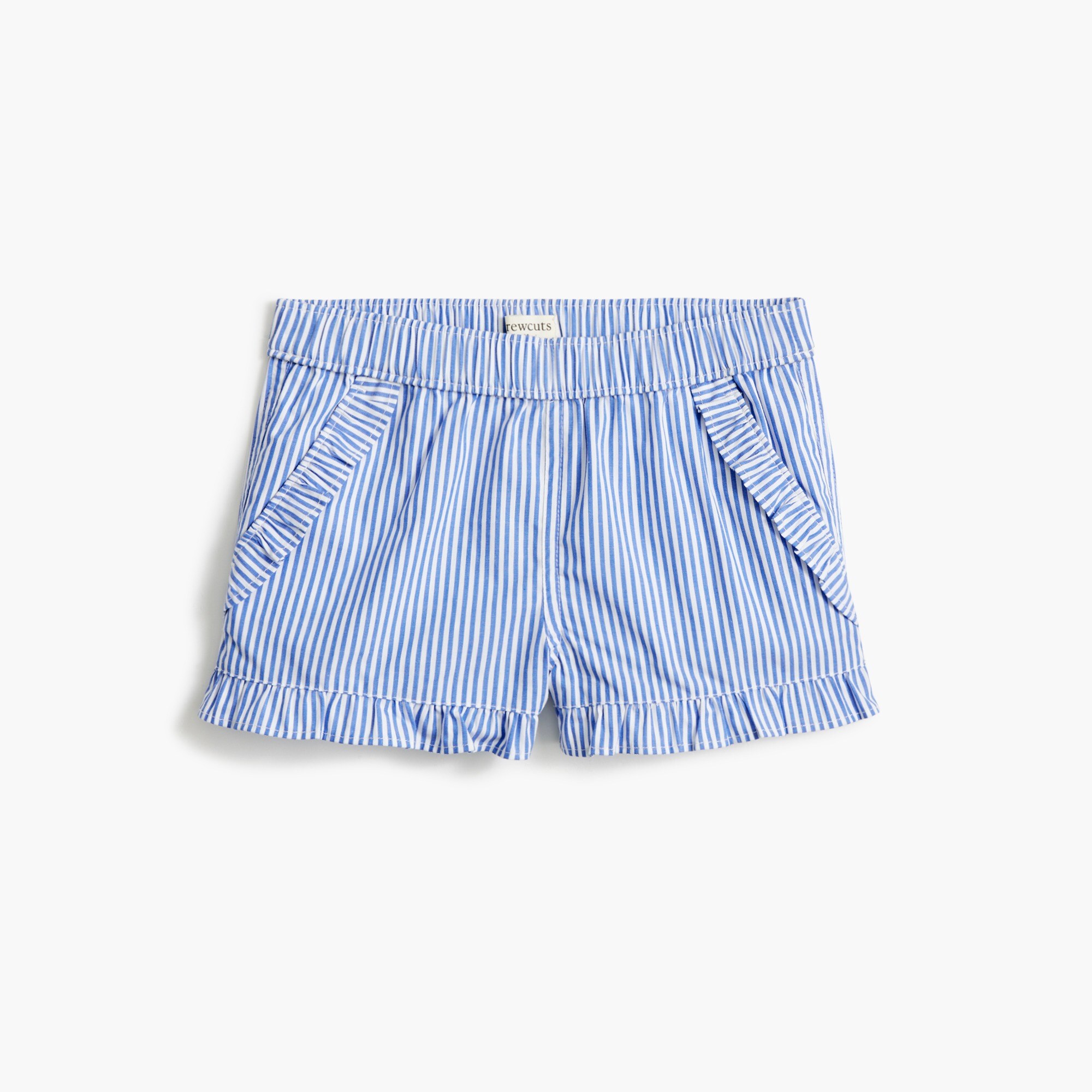 factory: girls' striped short with ruffle trim for girls