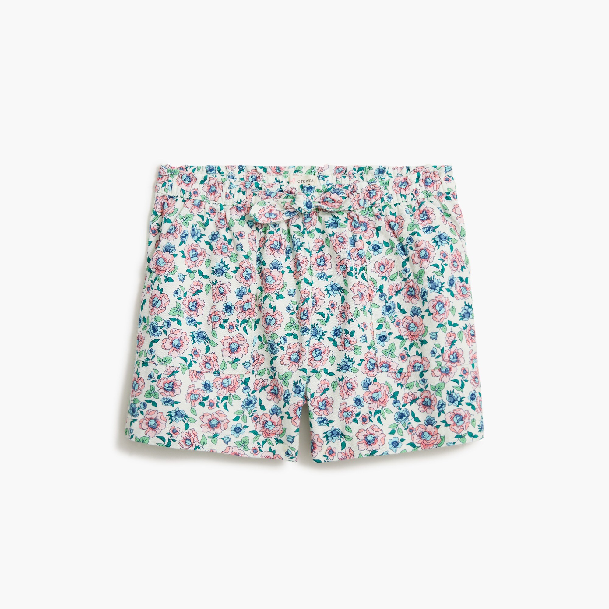 Girls' floral paper-bag short
