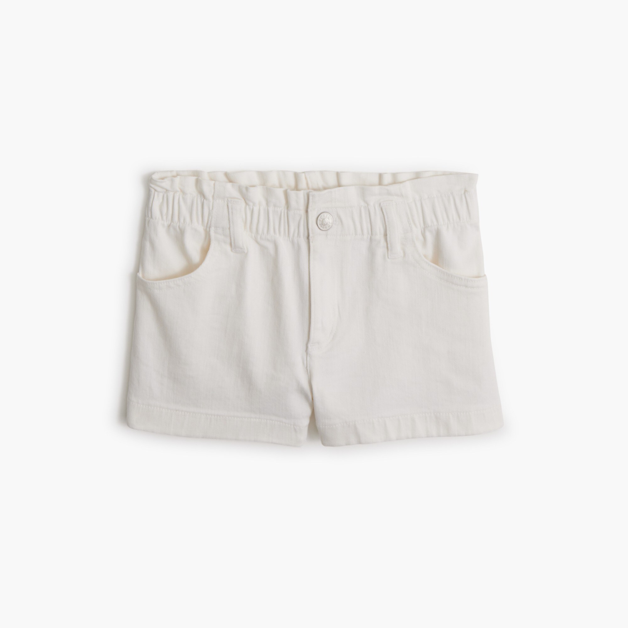 girls' garment-dyed paper-bag denim short for girls