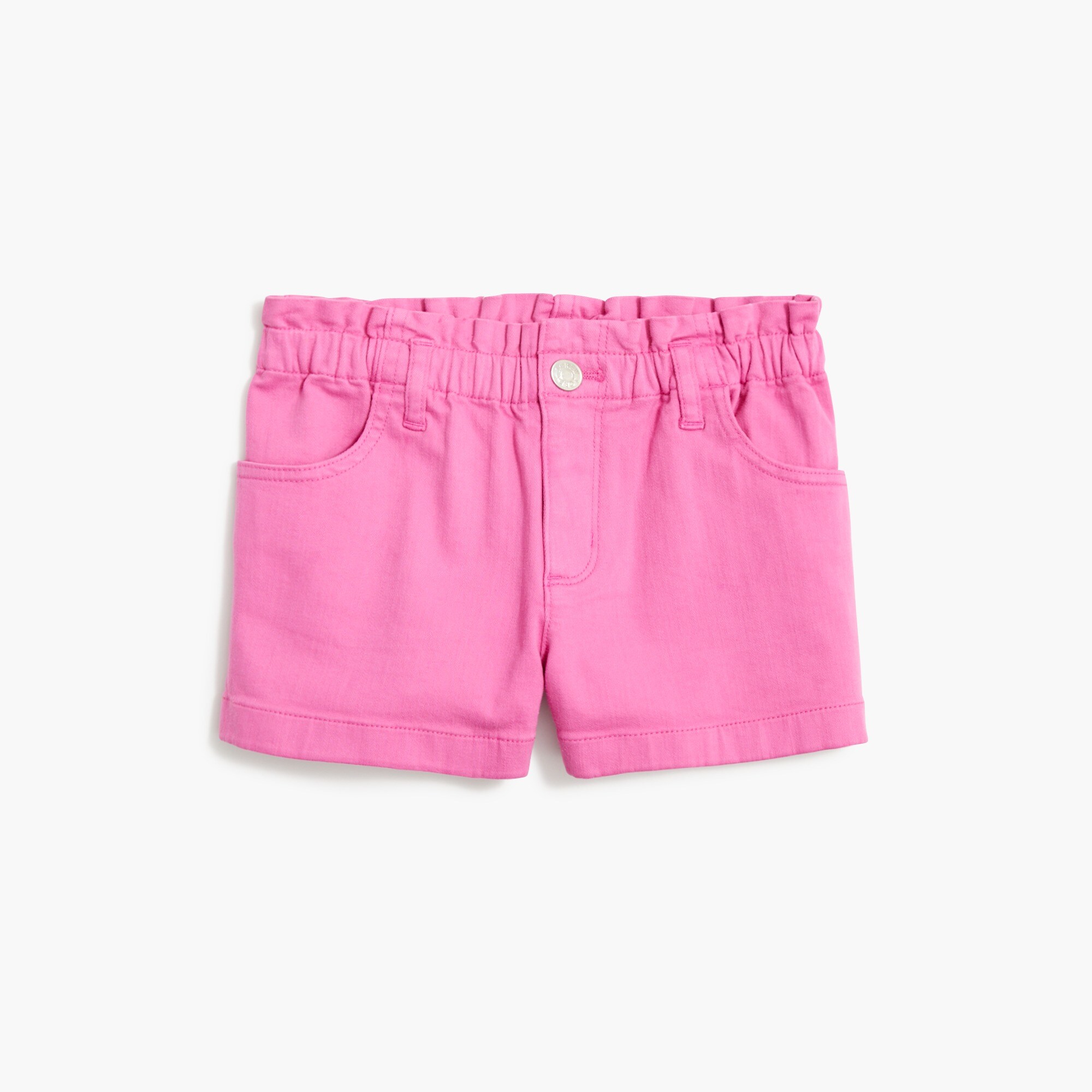 girls Girls' garment-dyed paper-bag denim short