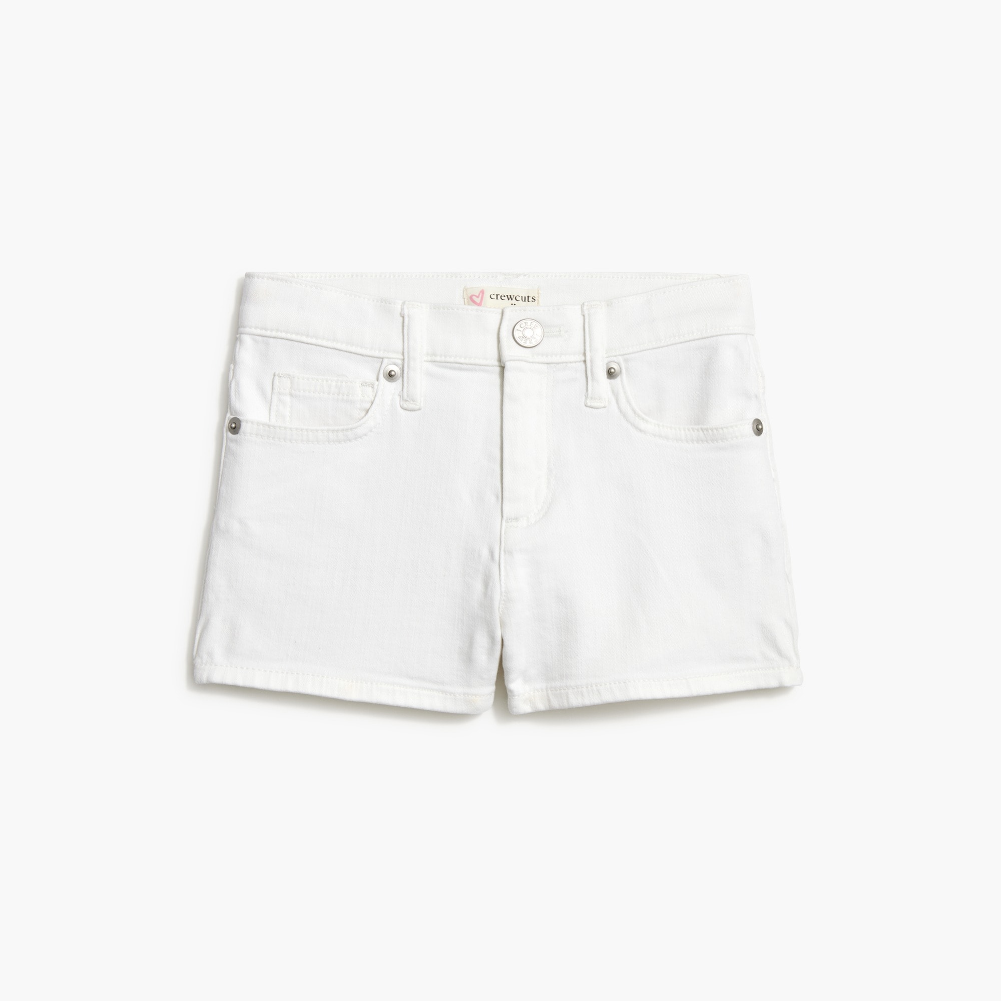 Girls' white denim short