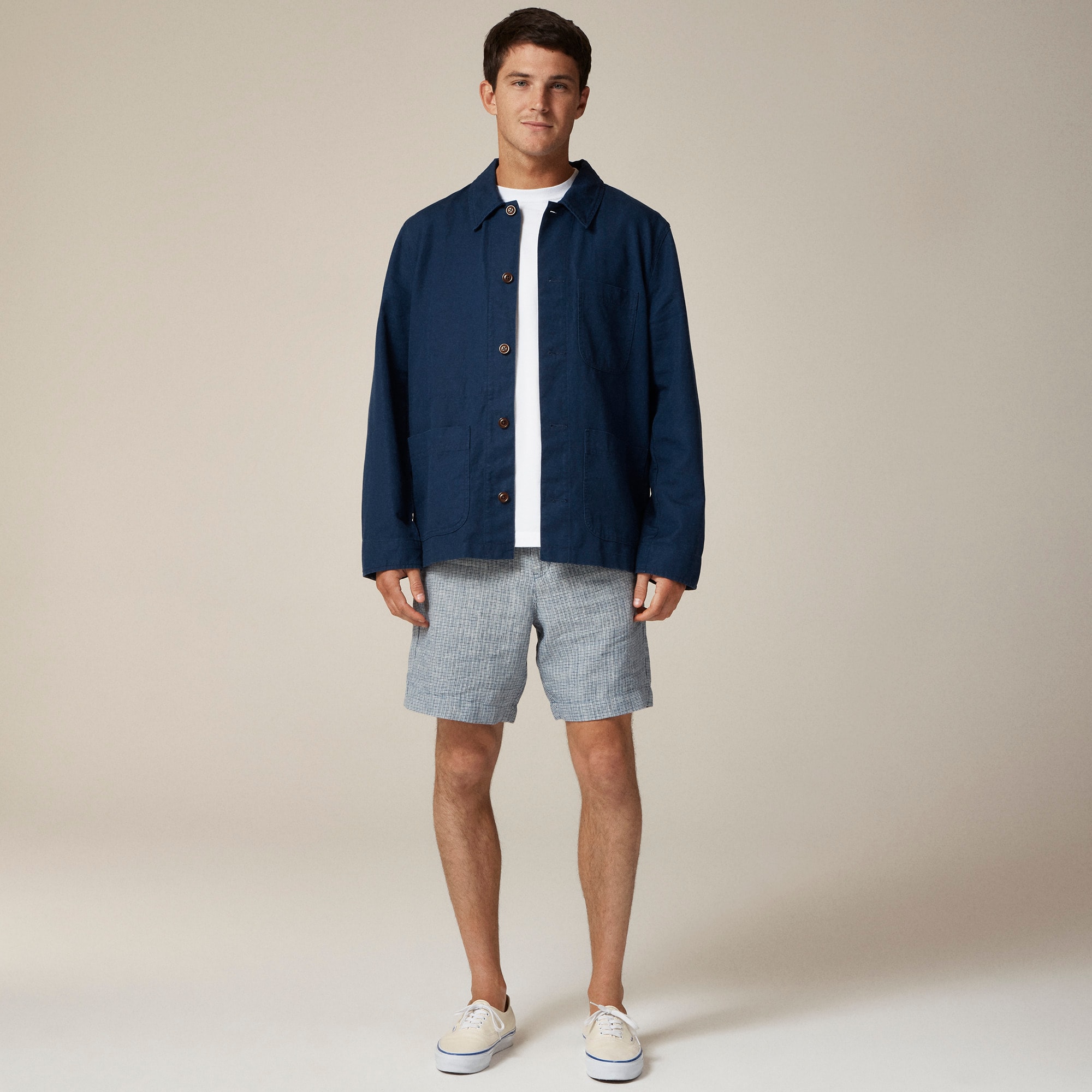 Cotton-linen blend chore jacket