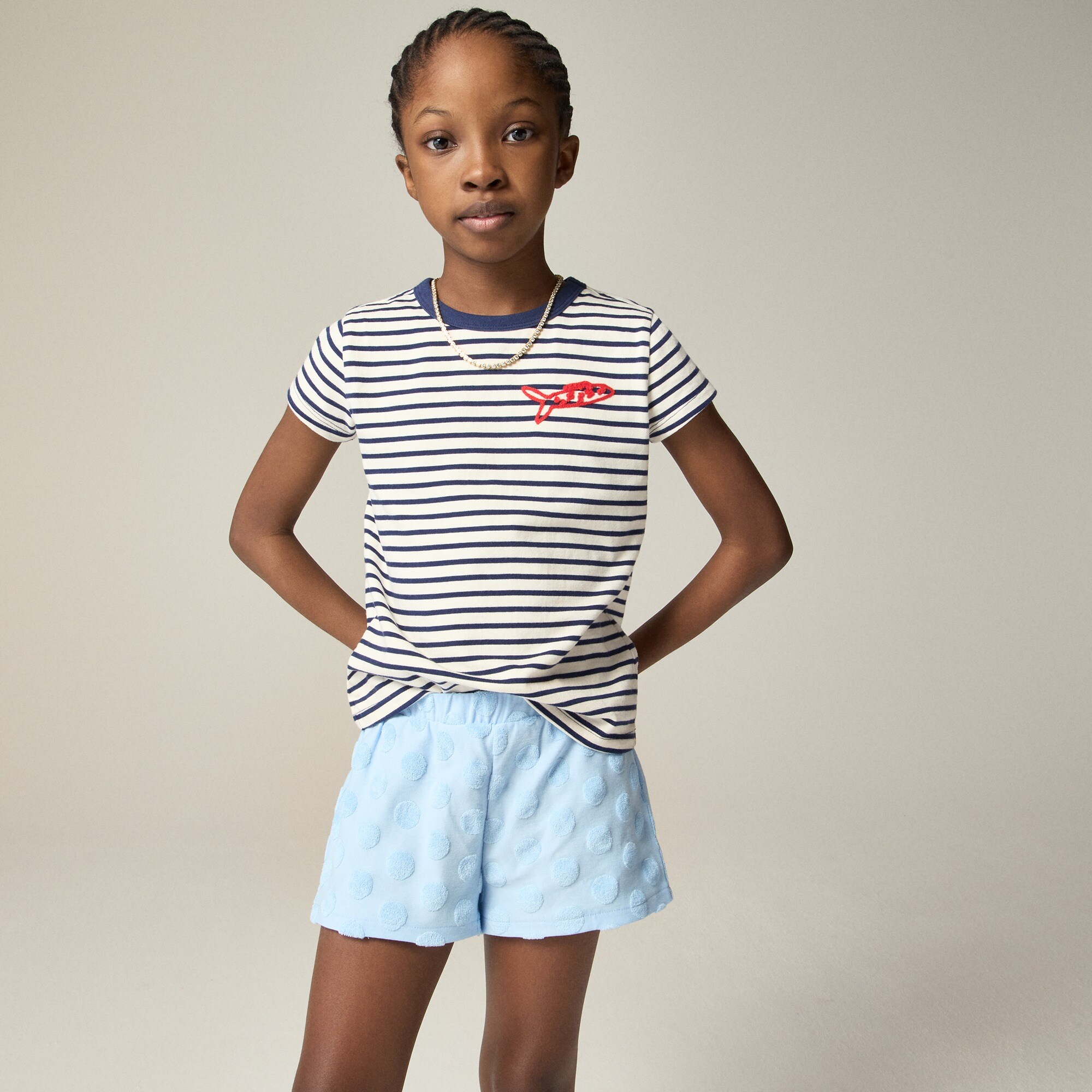 girls Girls' pull-on short in terry jacquard
